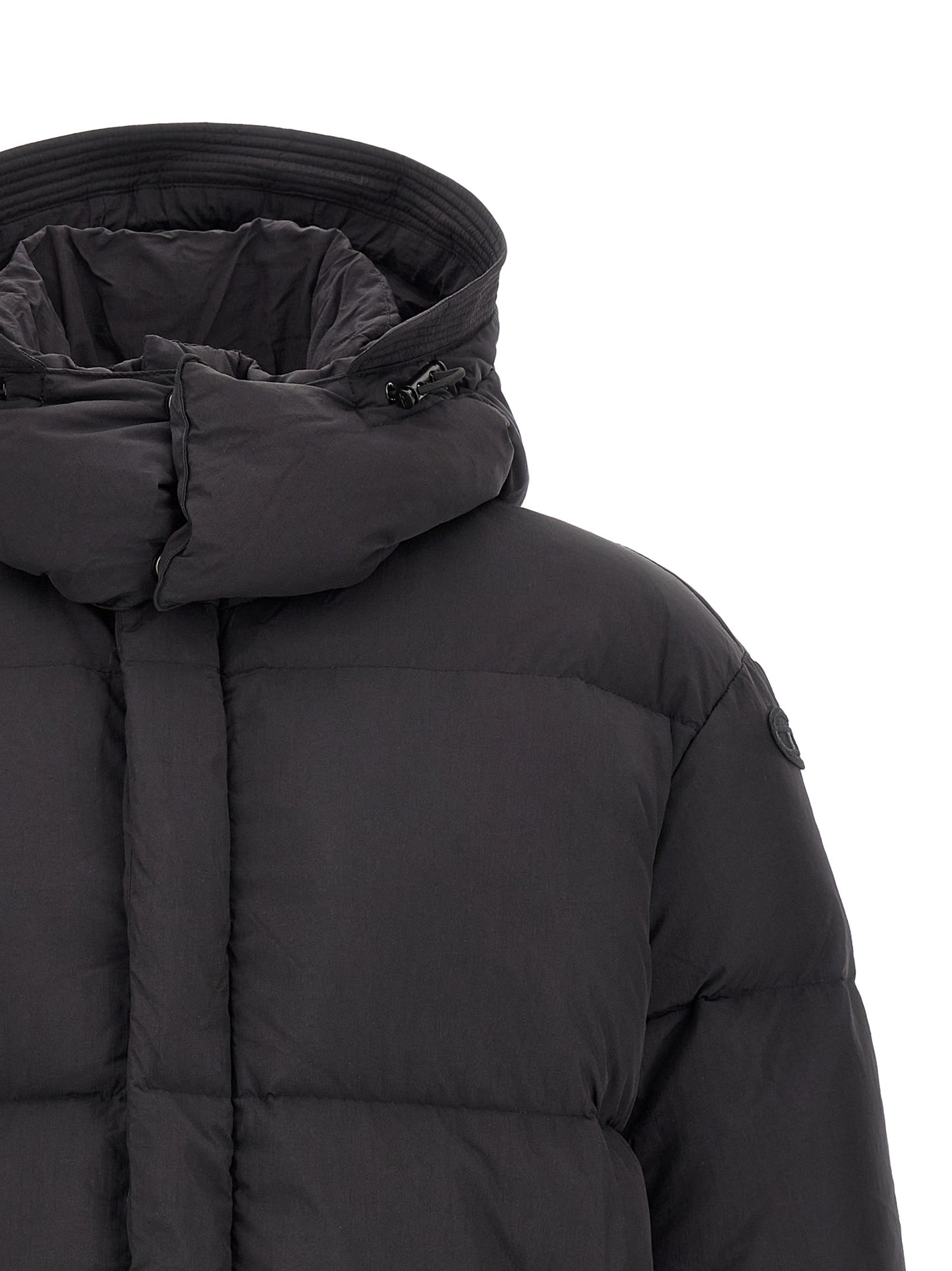 Black Polyamide Full-Length Jacket