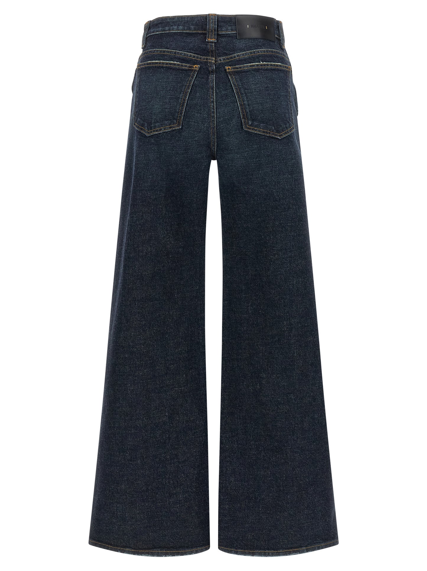 Blue Cotton Flared Jeans