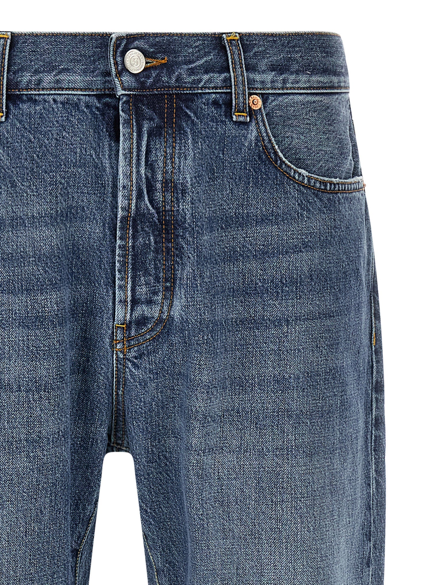 Blue Cotton Relaxed Fit Jeans