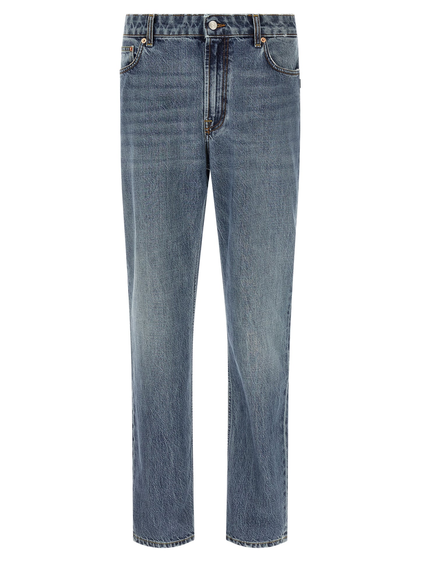 Blue Cotton Relaxed Fit Jeans