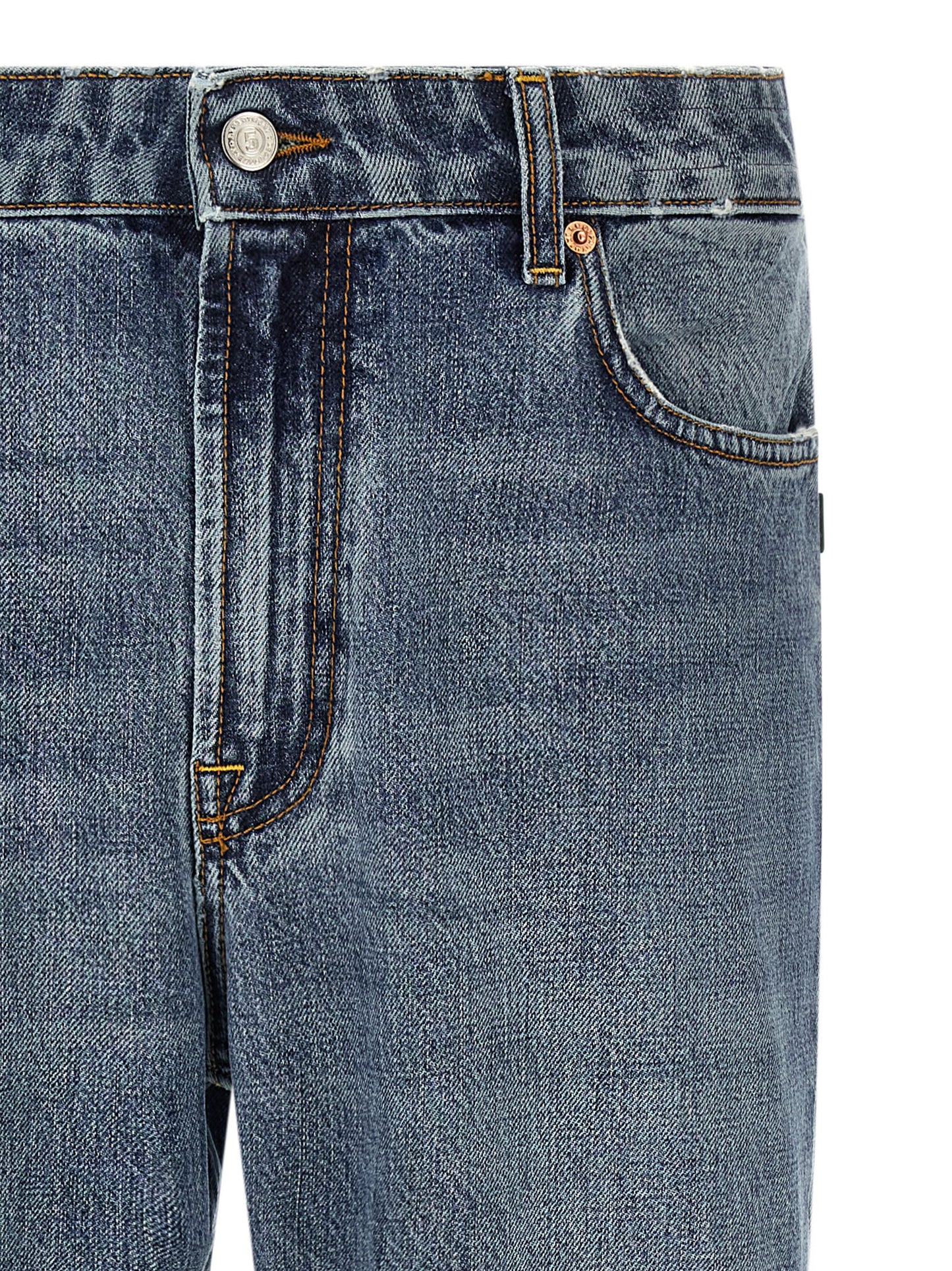 Blue Cotton Relaxed Fit Jeans