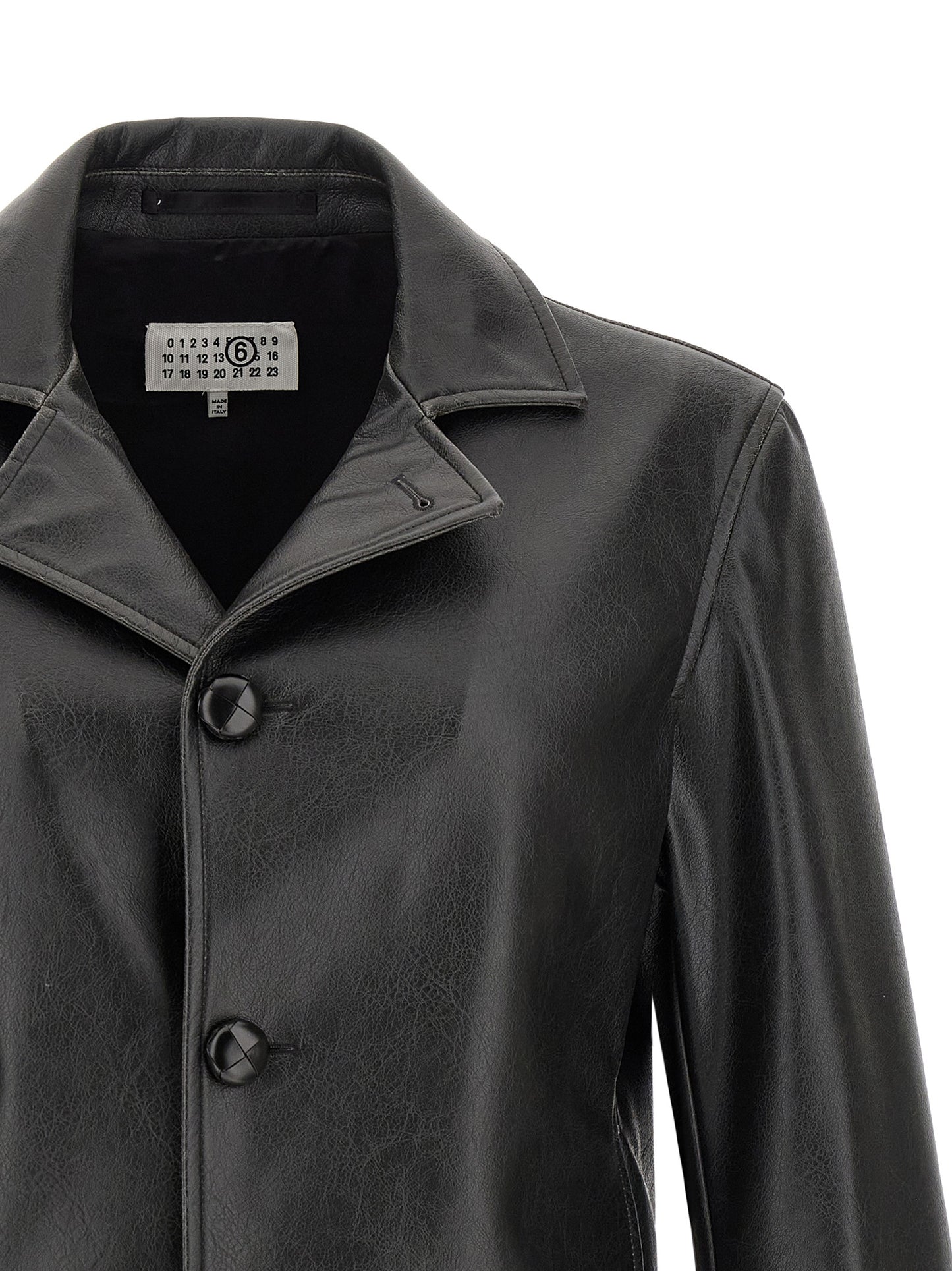Black Polyester Leather Jacket