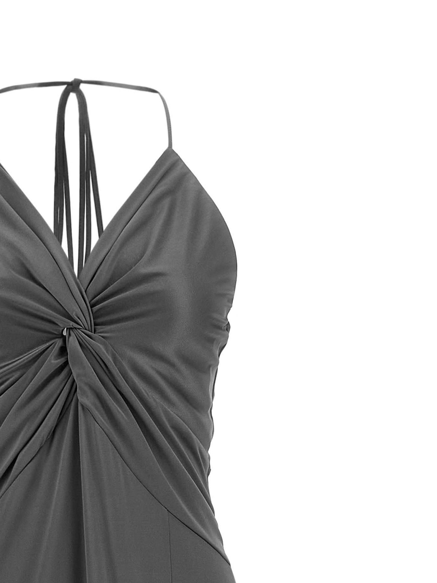 Gray Acetate Long Dress