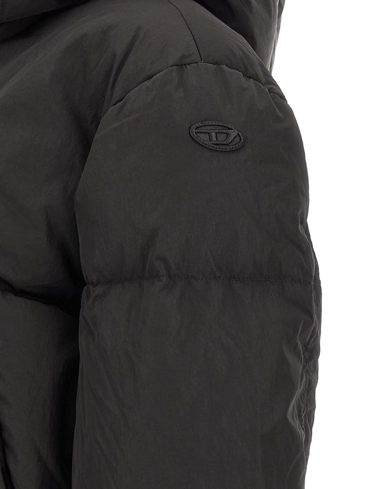 Black Polyamide Full-Length Jacket