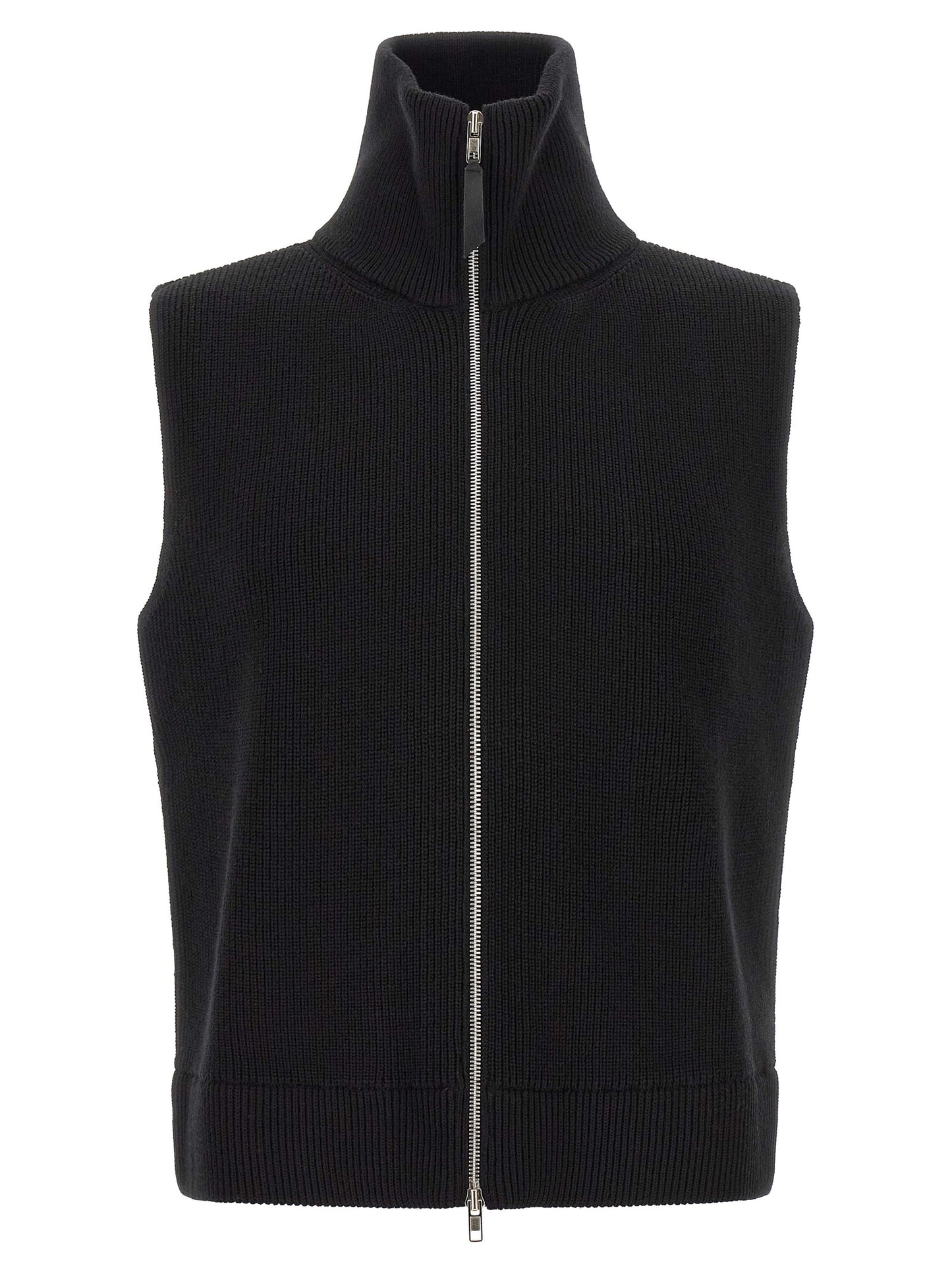 Black Wool Sleeveles Sweater