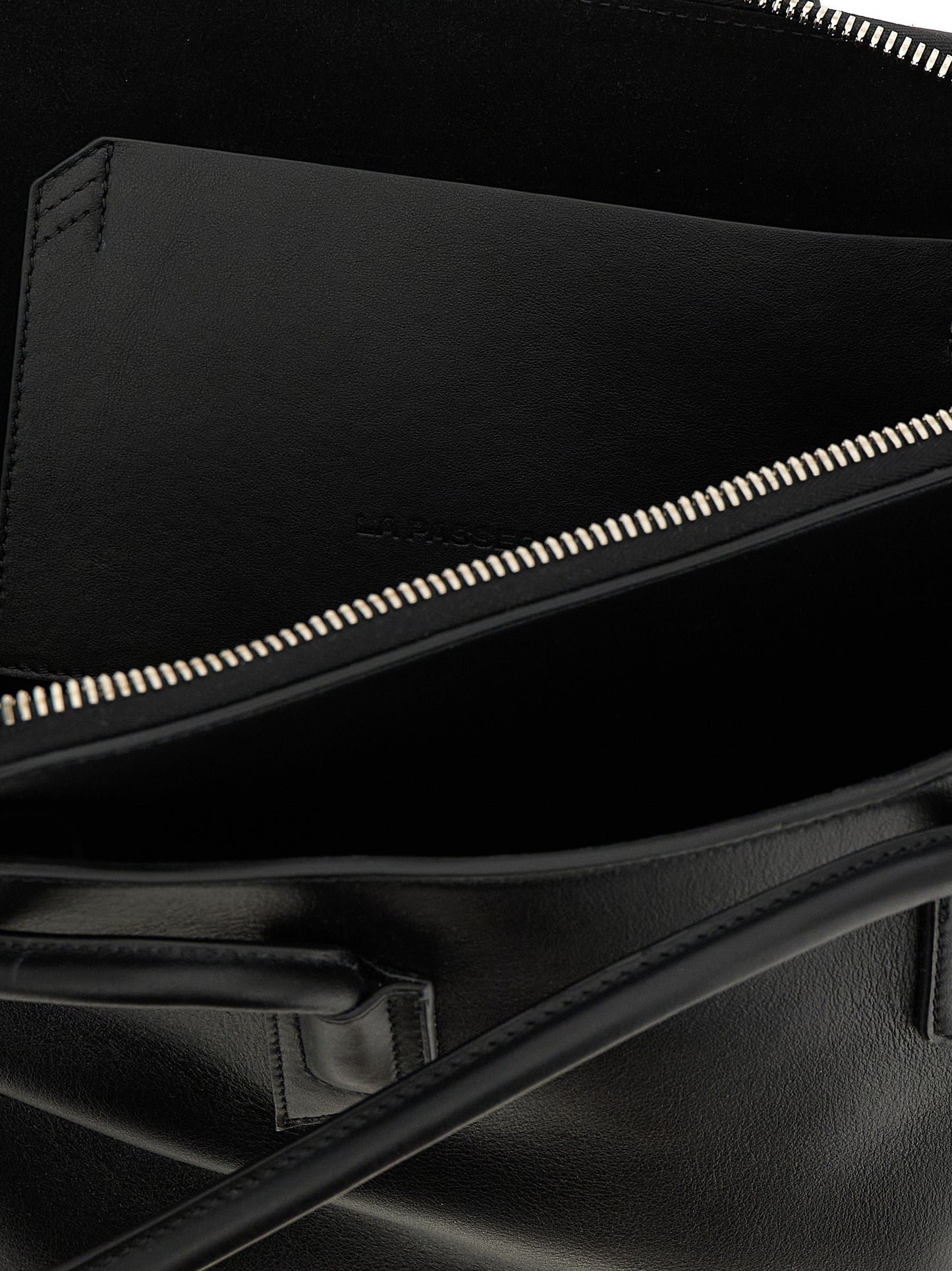 Black Calfskin Shoulder Bag