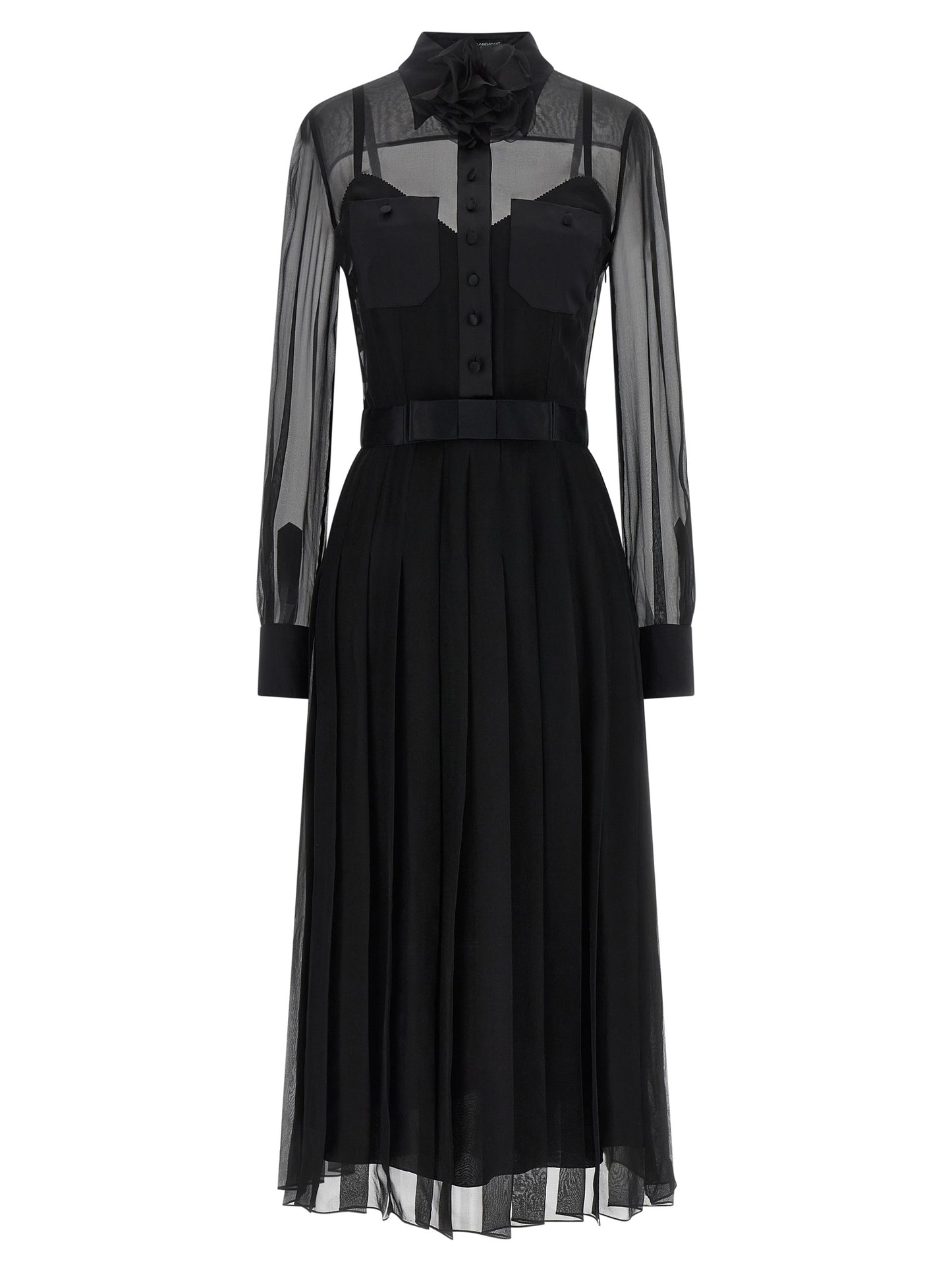 Black Silk Midi Dress