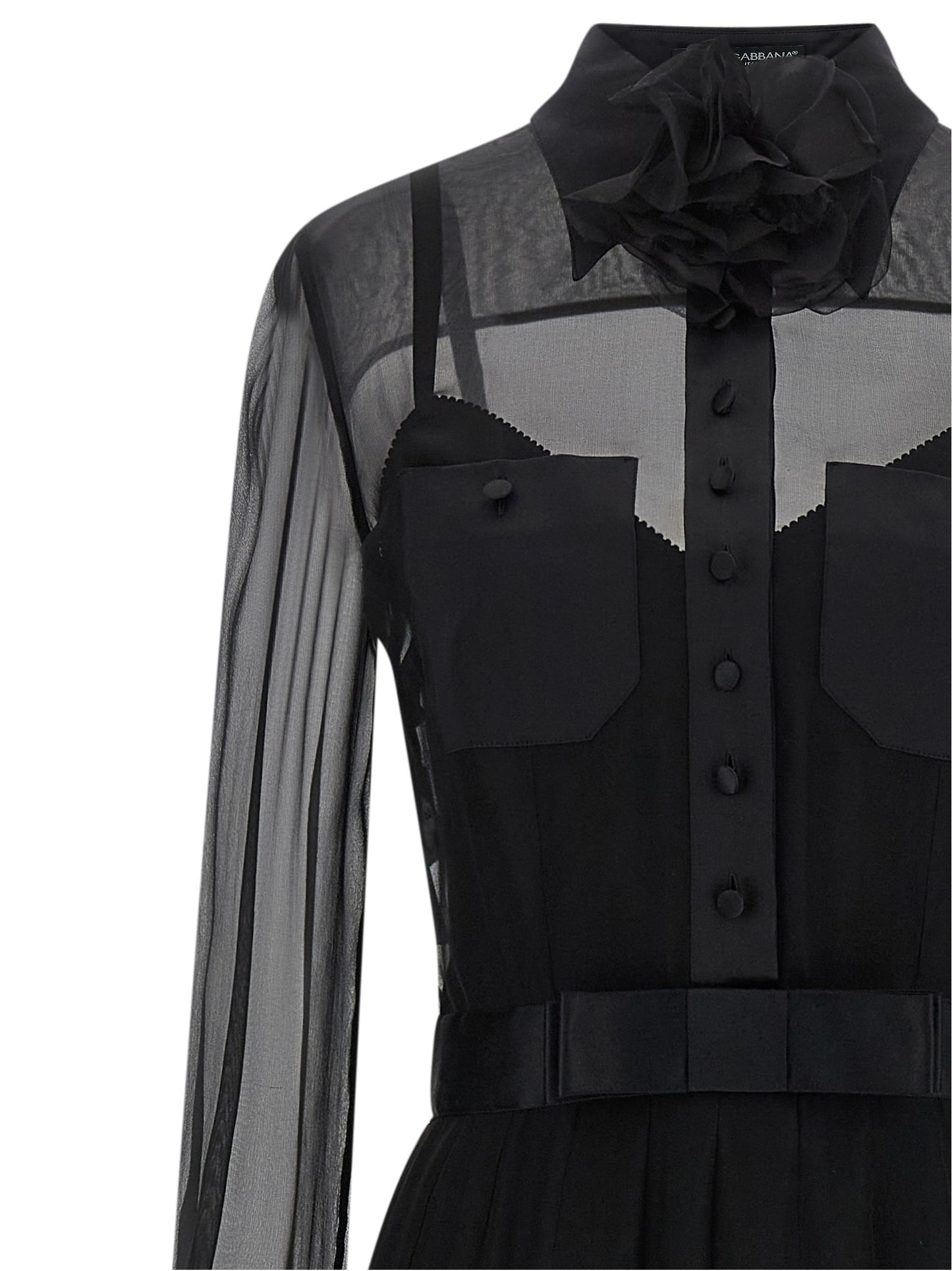 Black Silk Midi Dress