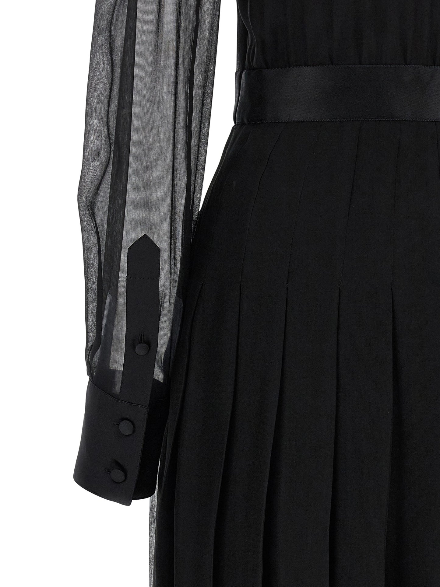 Black Silk Midi Dress
