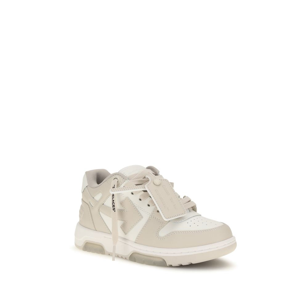Beige Calf Leather Bos Taurus Low Top Sneakers