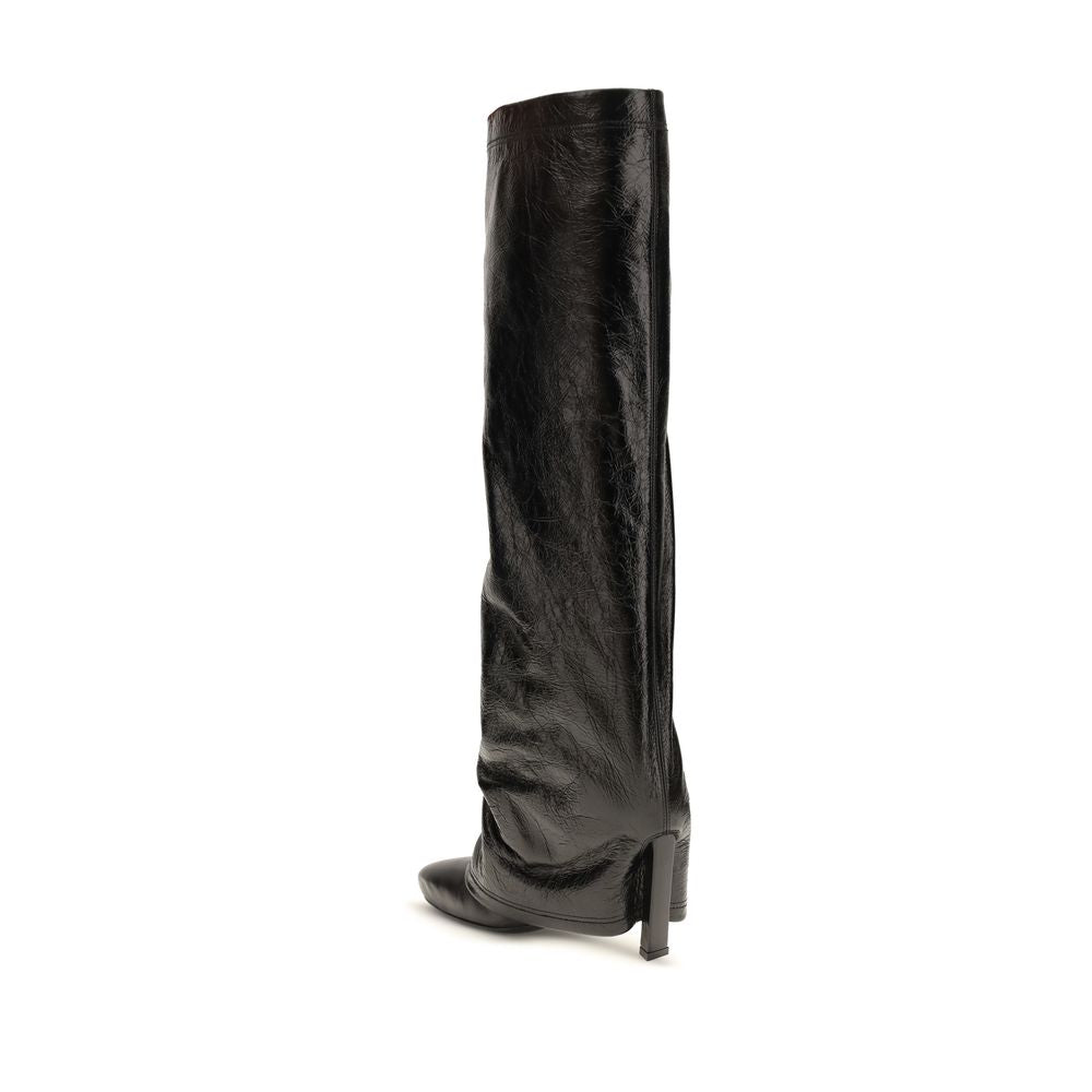 Black Calf Leather Bos Taurus Ankle Boots