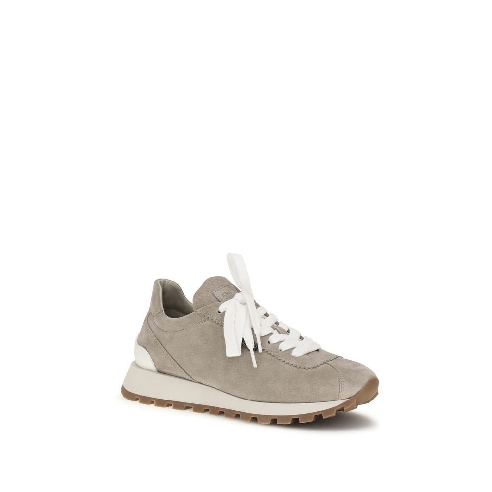 Gray Calf Leather Bos Taurus Platform Sneakers