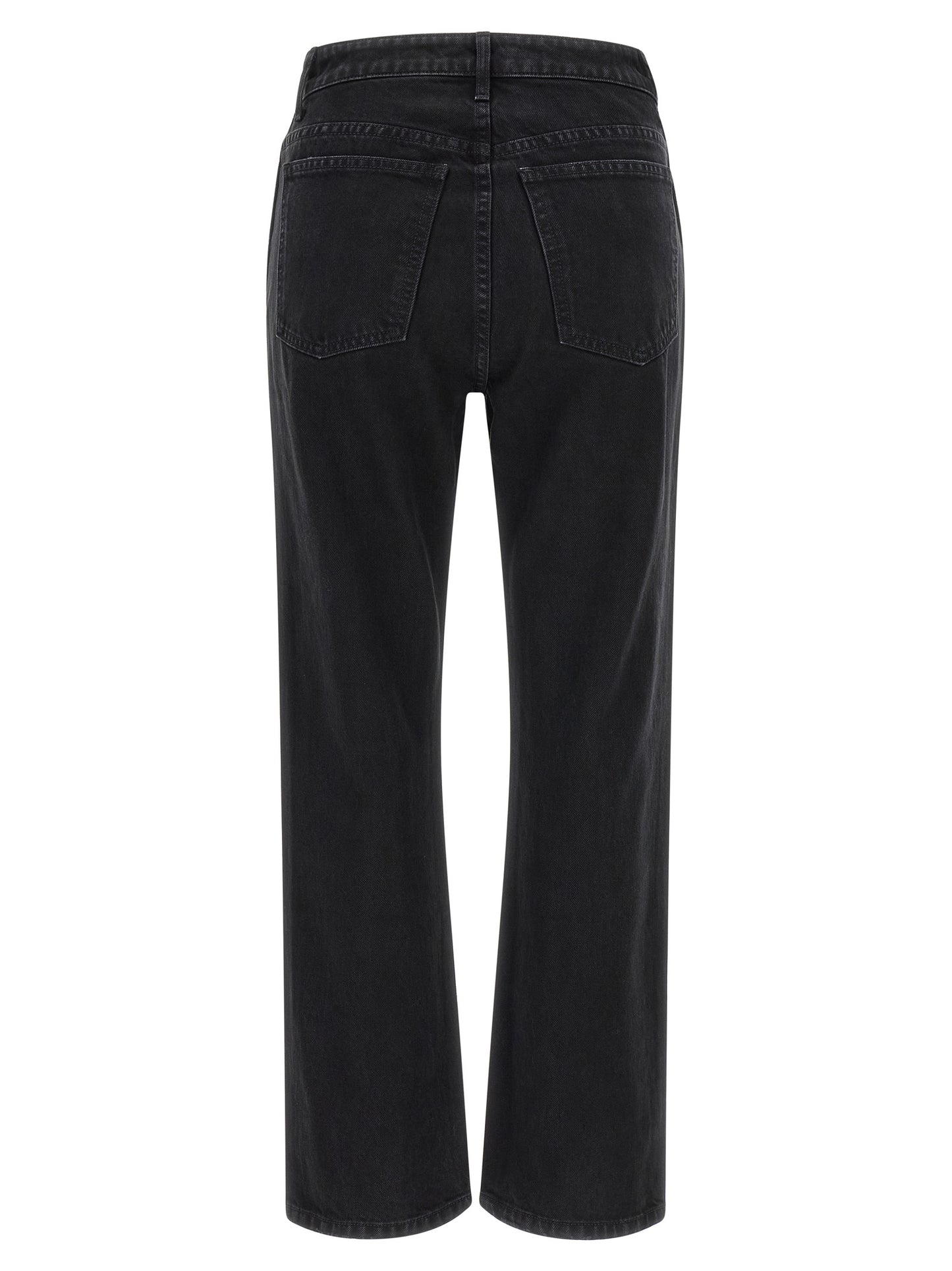 Black Cotton Flared Jeans