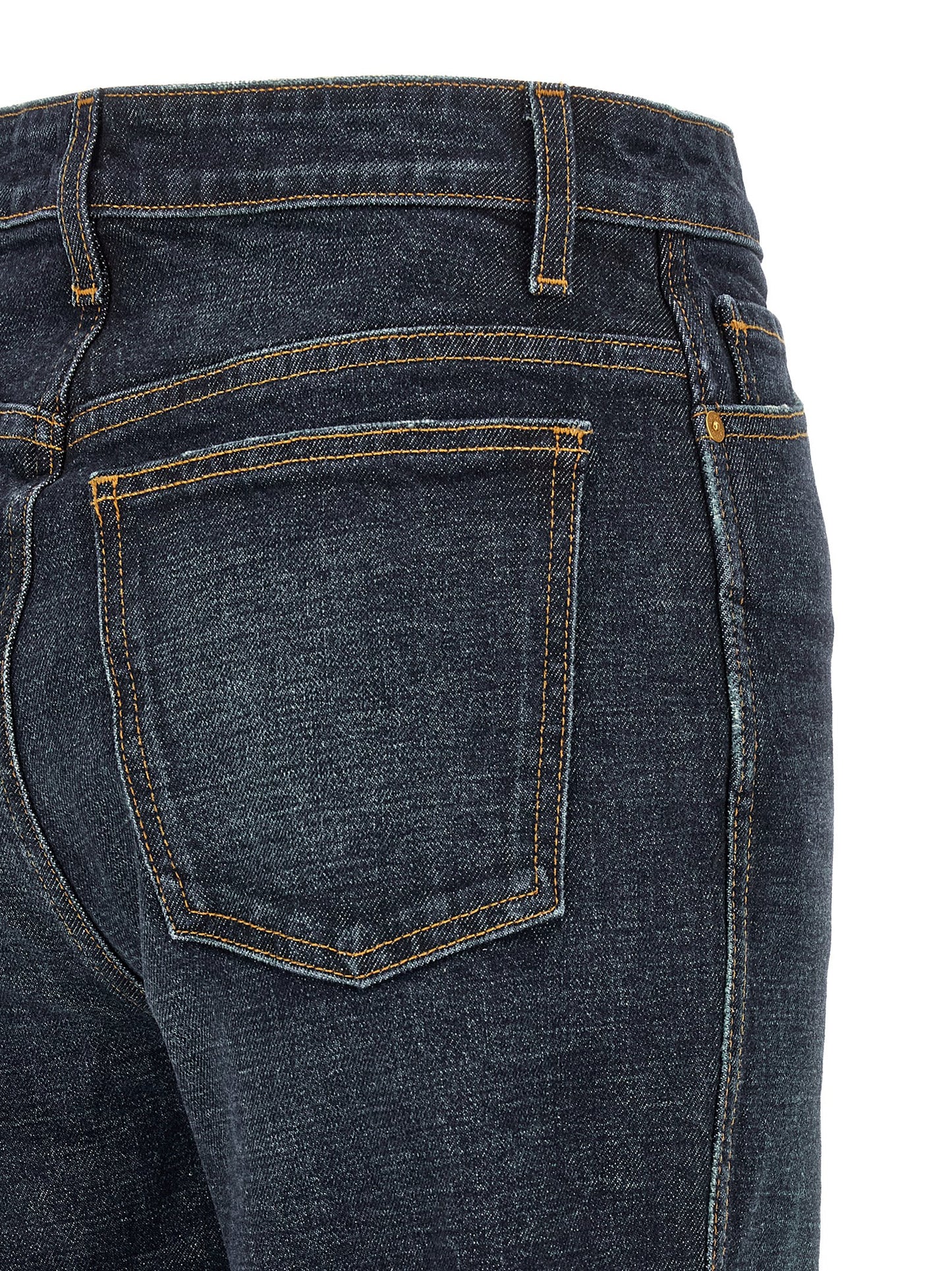 Blue Cotton Flared Jeans