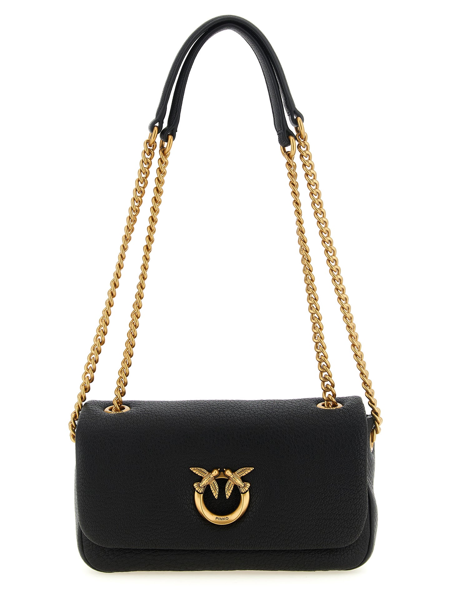 Black Lamb Leather Shoulder Bag