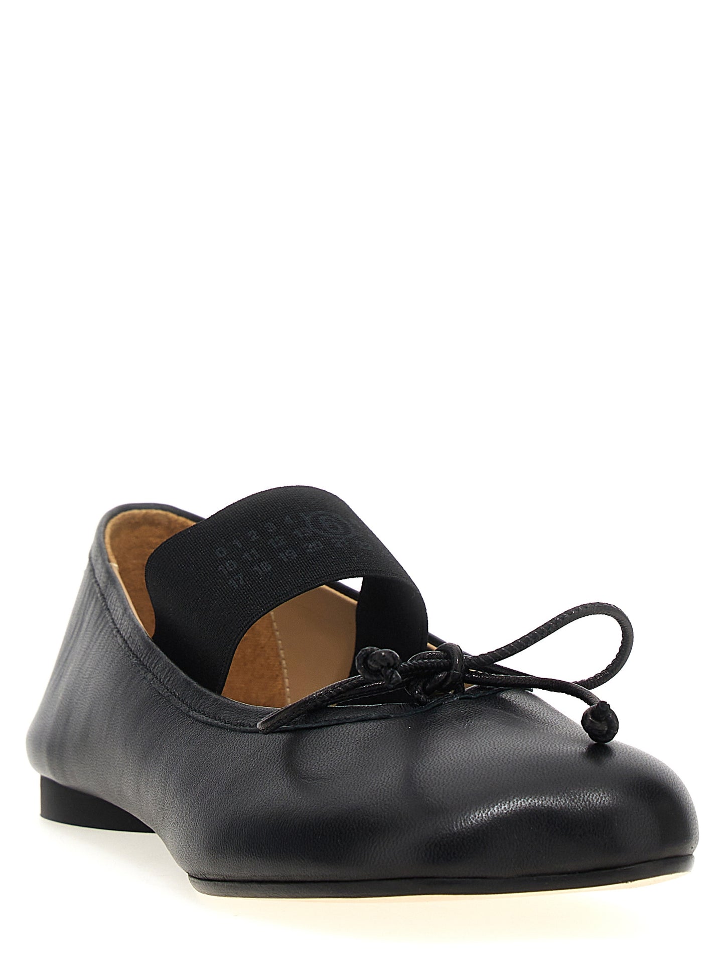 Black Leather Ballet Flats