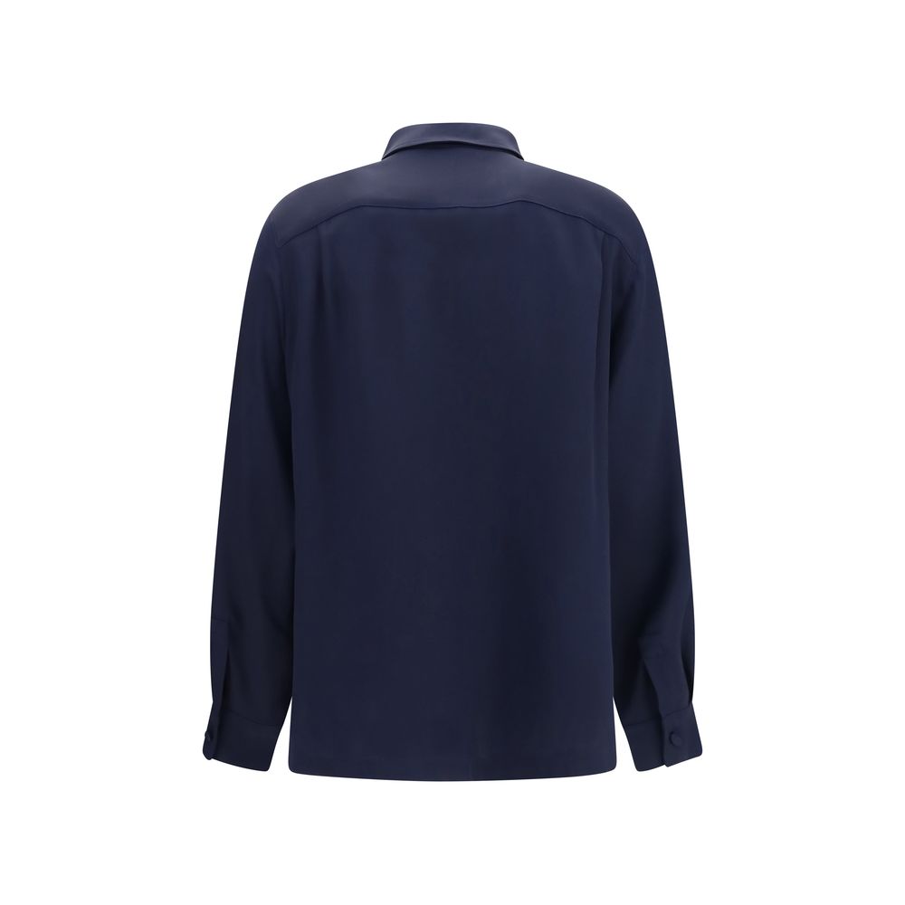 Blue Silk Shirt