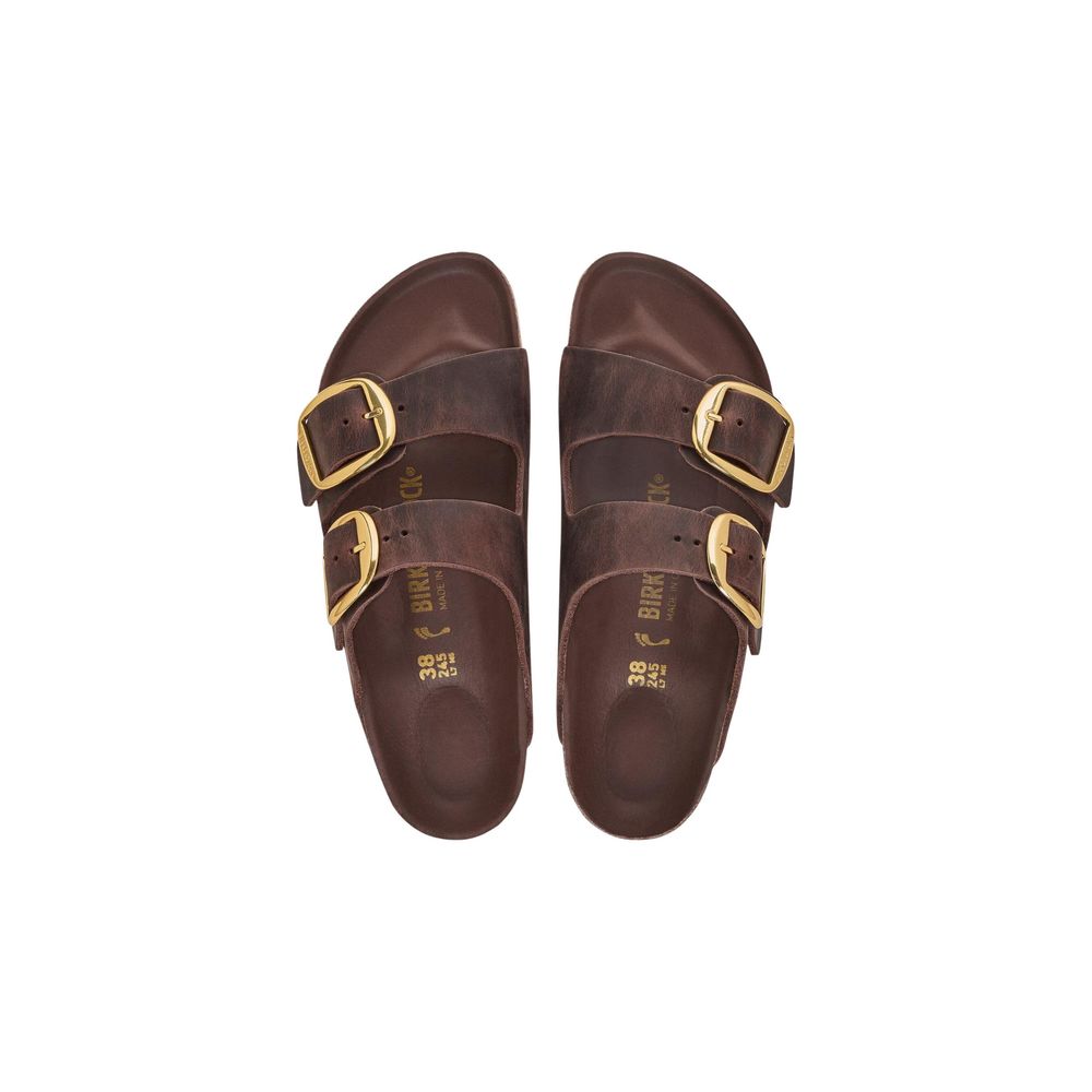 Brown Leather Flat Sandals