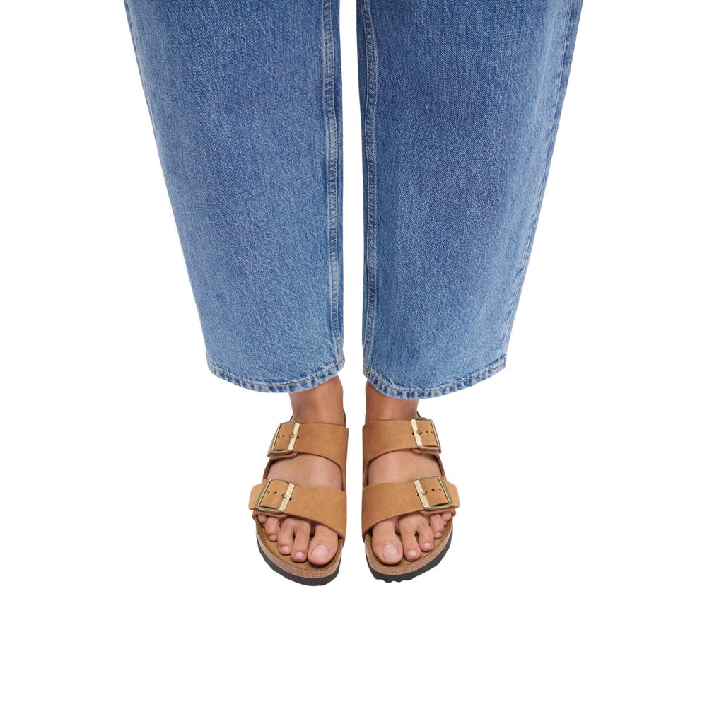 Brown Leather Flat Sandals