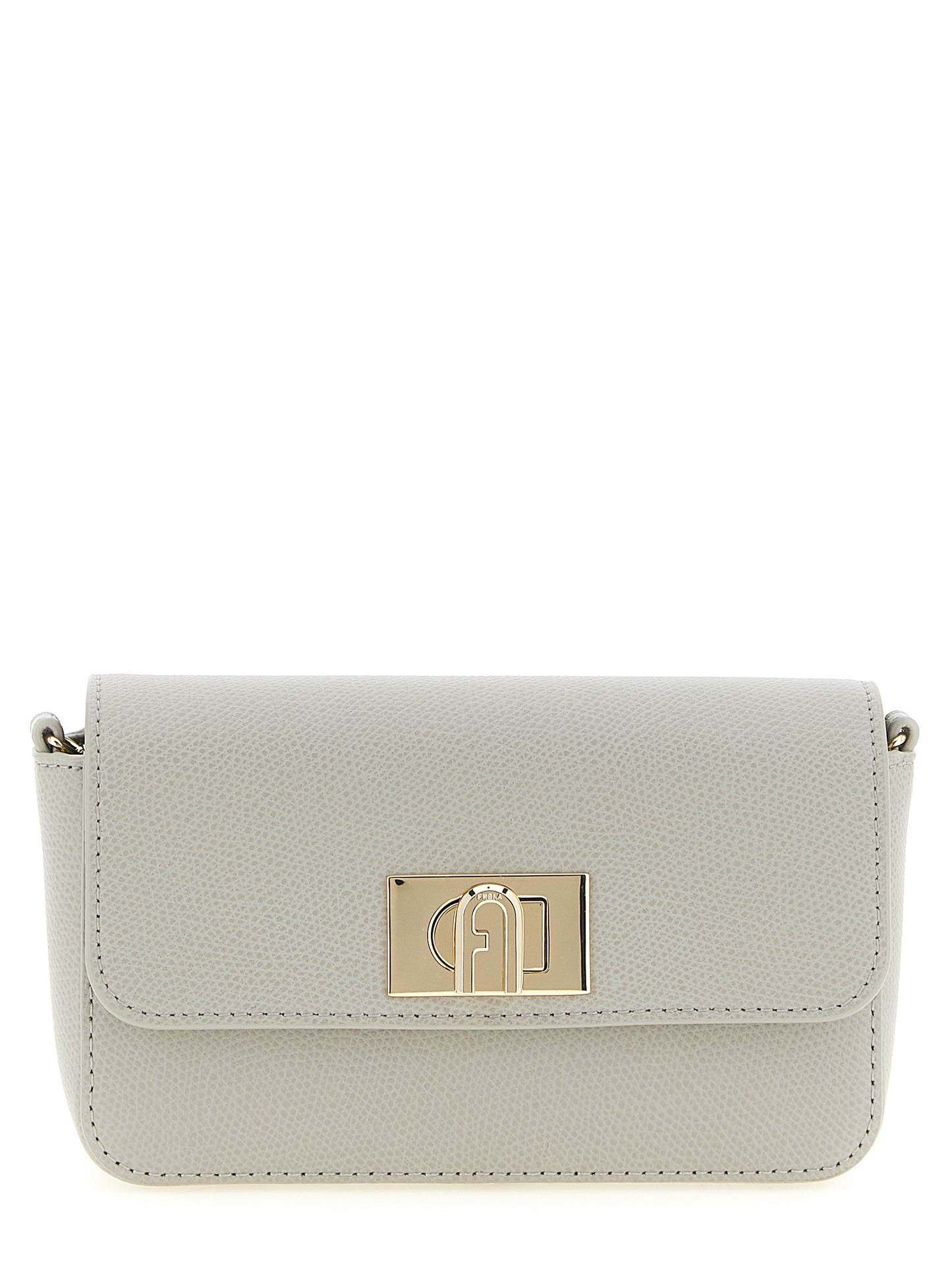 Gray Calfskin Crossbody Bag