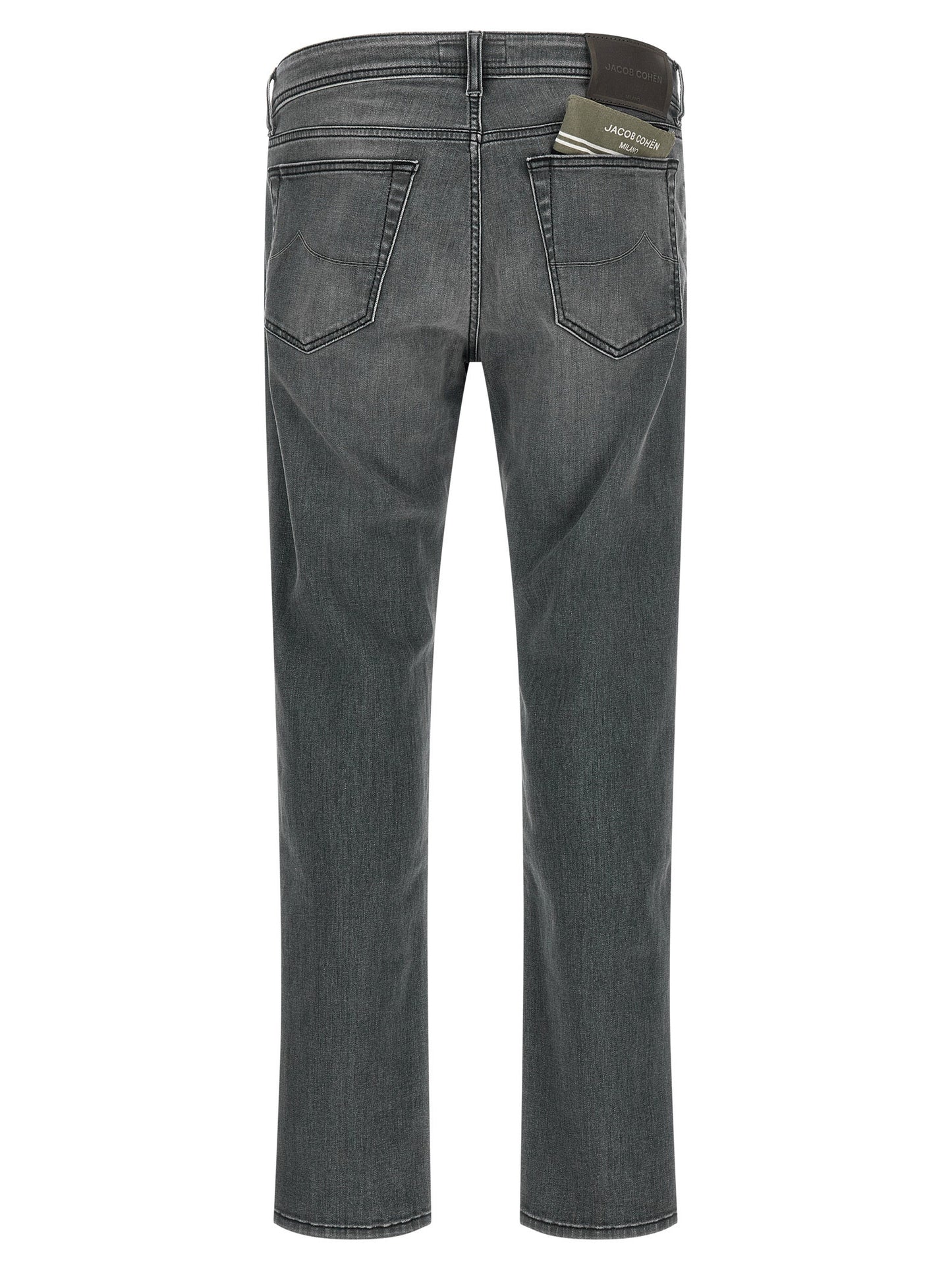 Gray Cotton Slim Fit Jeans