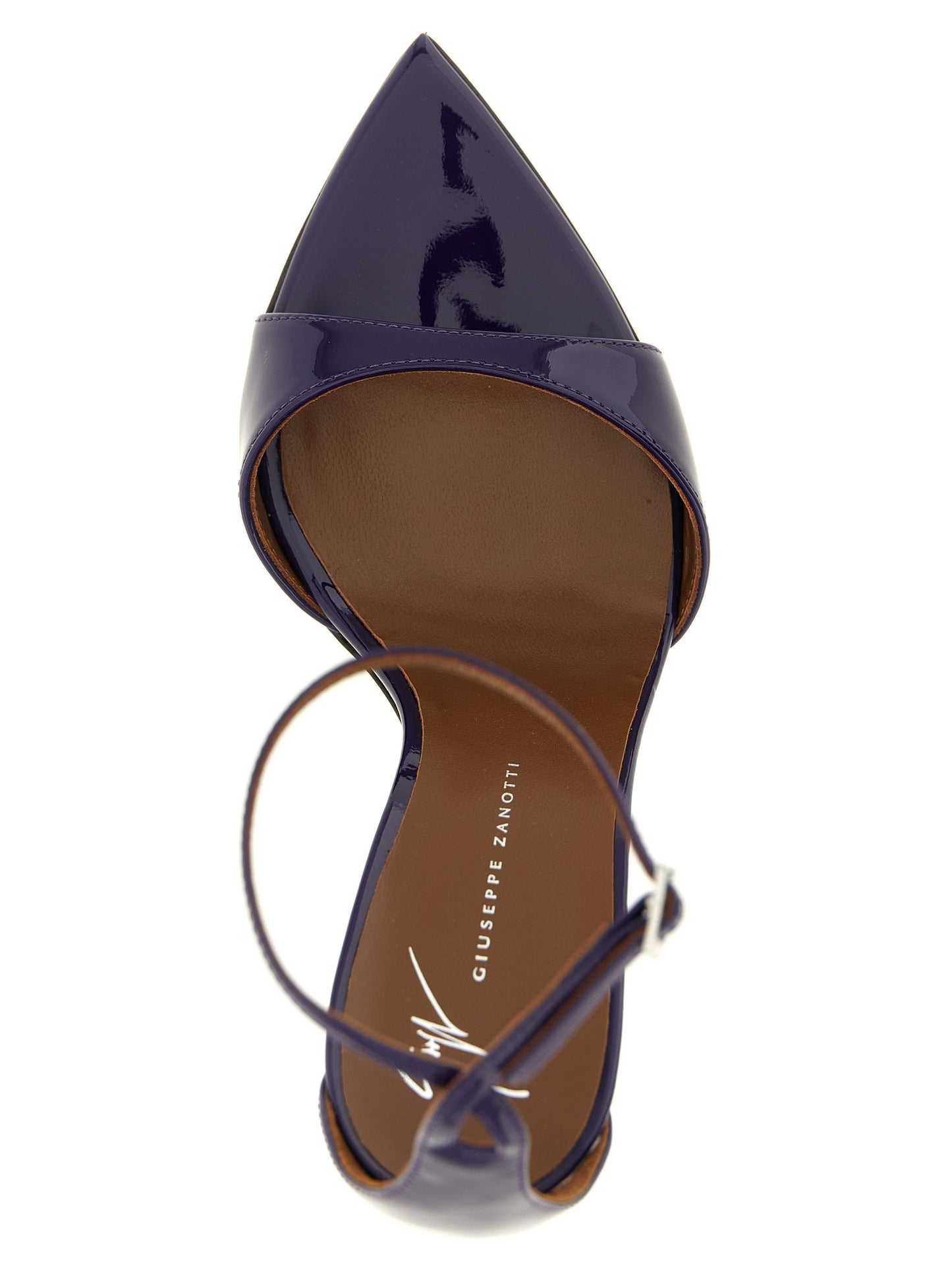 Purple Calfskin Stiletto Heel Sandals