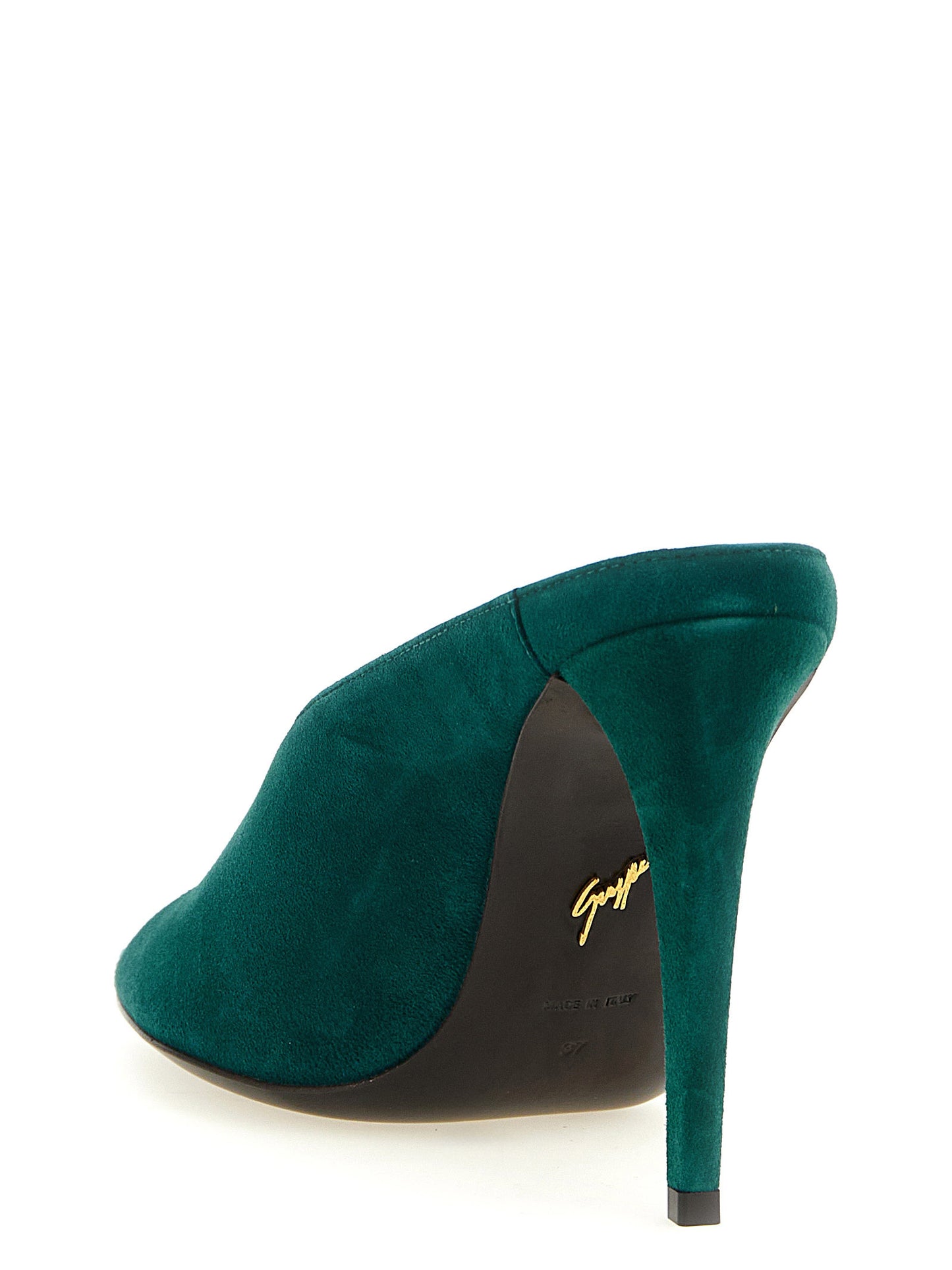 Bicolor Suede Leather Stiletto Heel Sandals