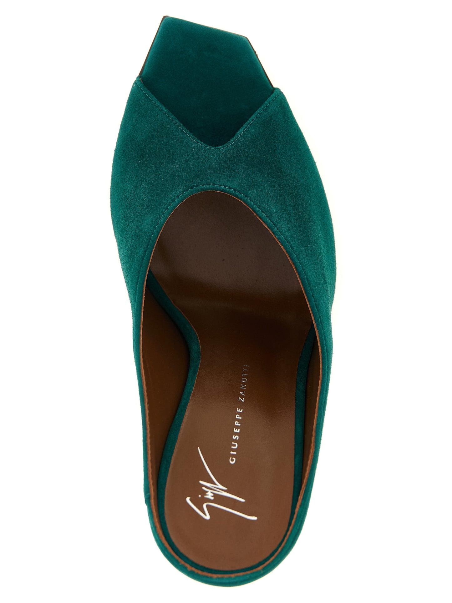 Bicolor Suede Leather Stiletto Heel Sandals