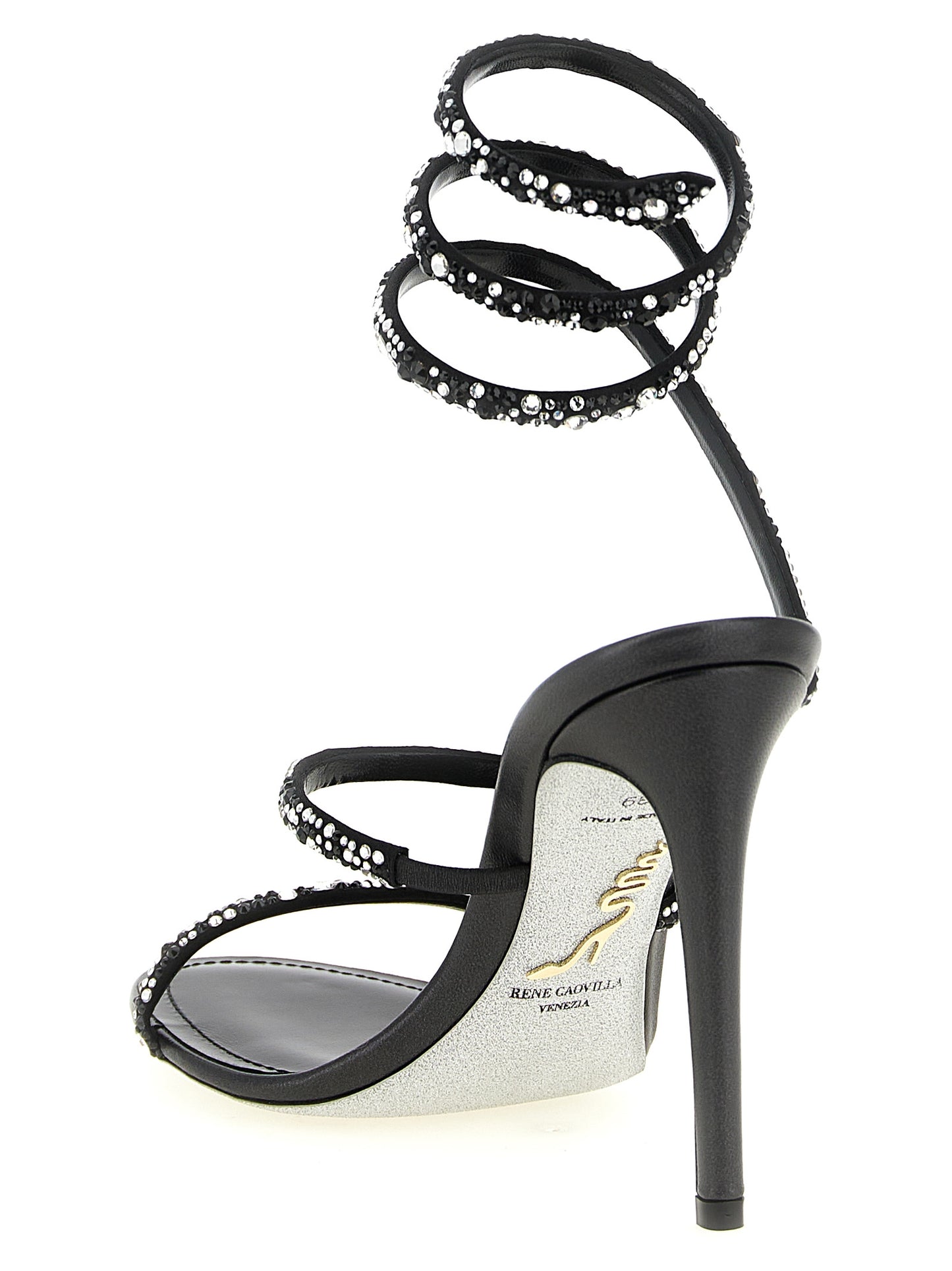 Bicolor Viscose Stiletto Heel Sandals