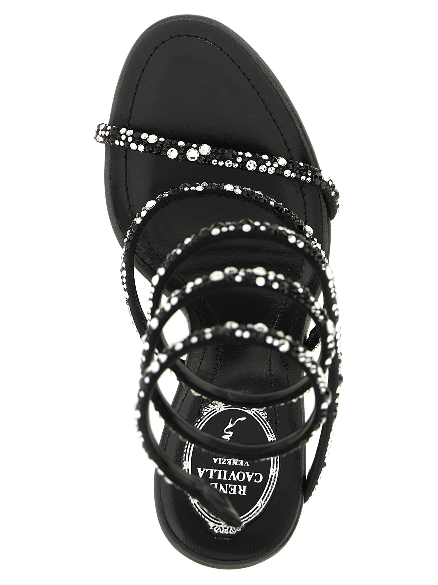 Bicolor Viscose Stiletto Heel Sandals