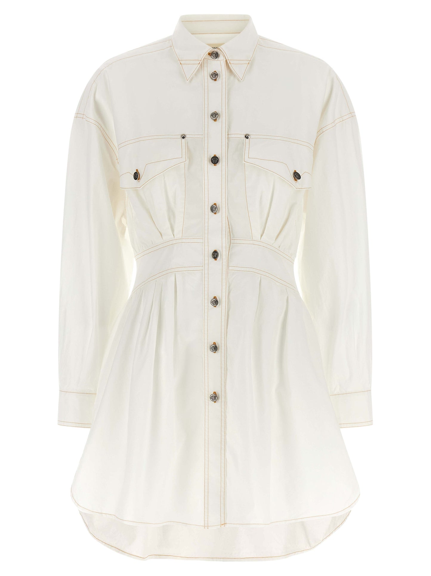 White Cotton Short Dress