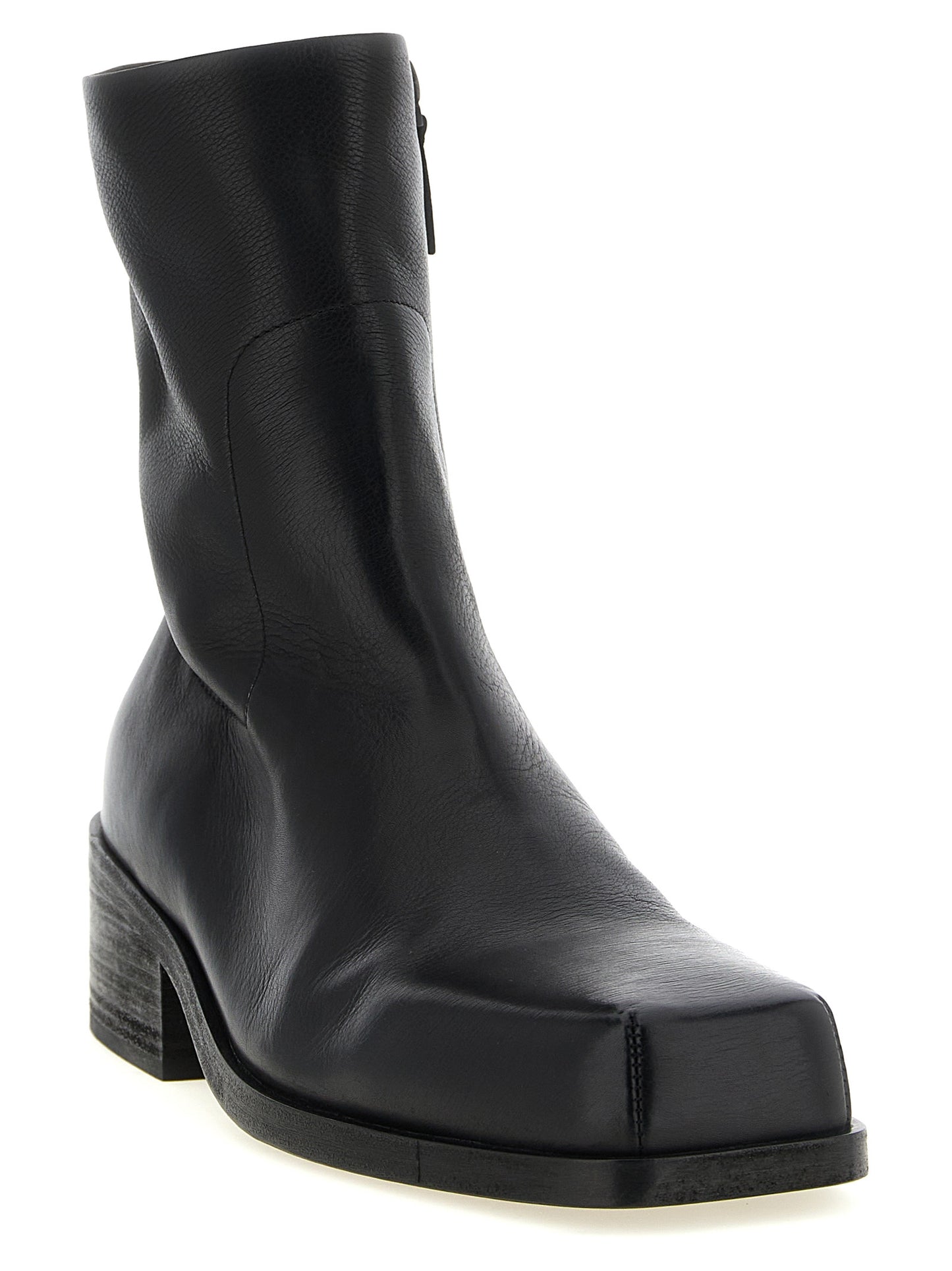 Black Calfskin Ankle Boots