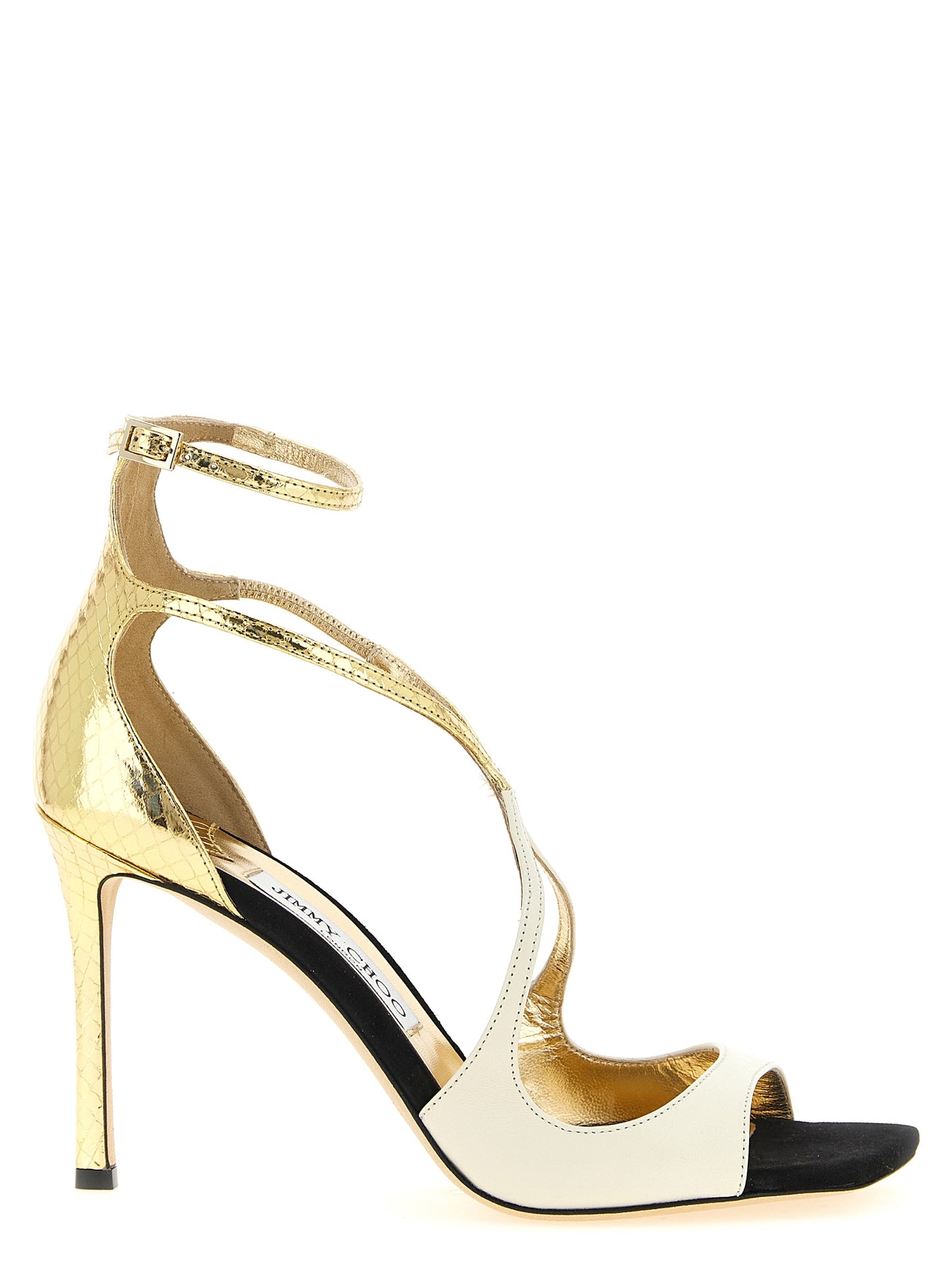 Multicolor Leather Stiletto Heel Sandals