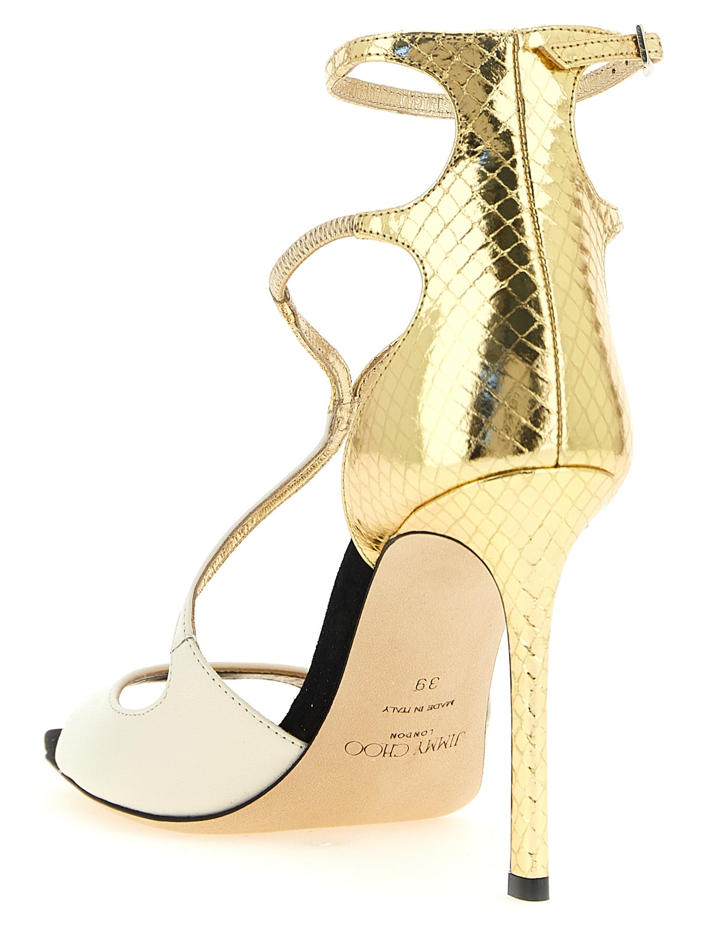Multicolor Leather Stiletto Heel Sandals