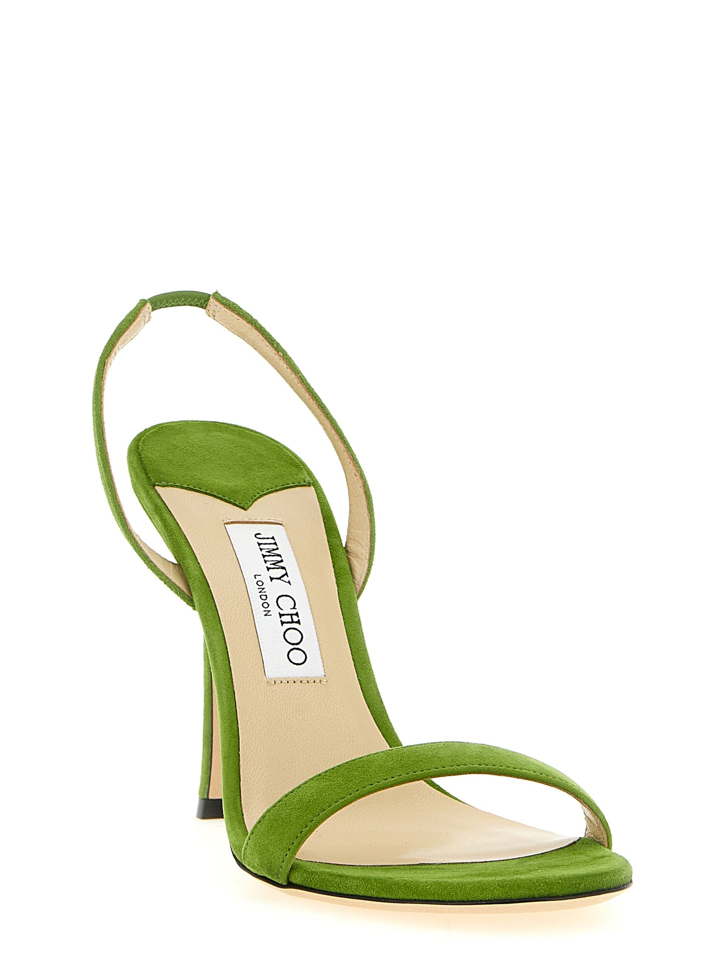 Bicolor Leather Stiletto Heel Sandals