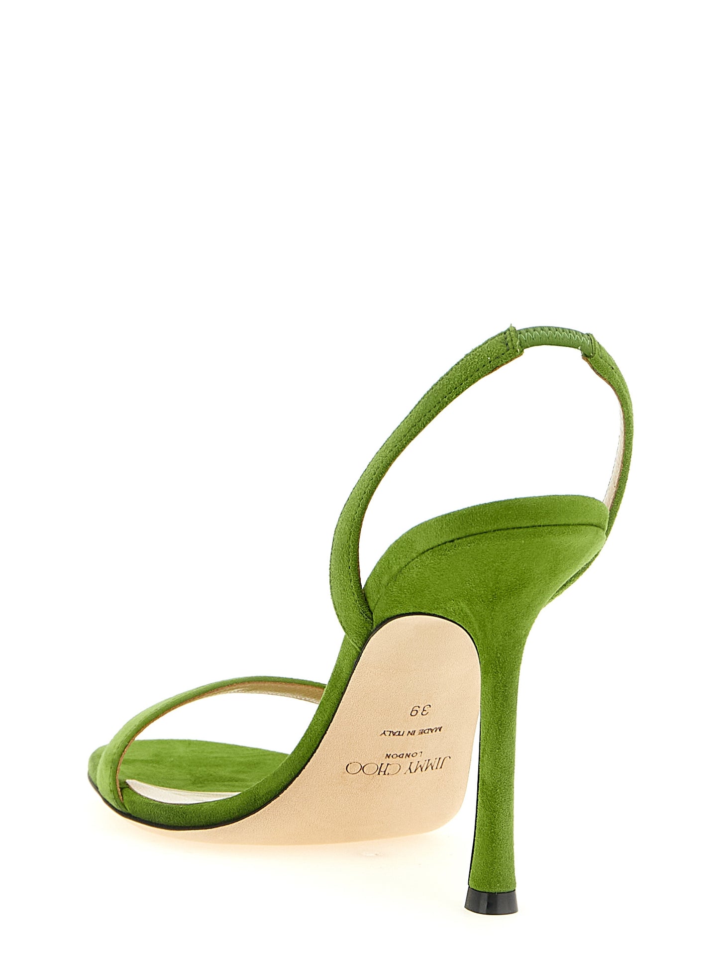 Bicolor Leather Stiletto Heel Sandals