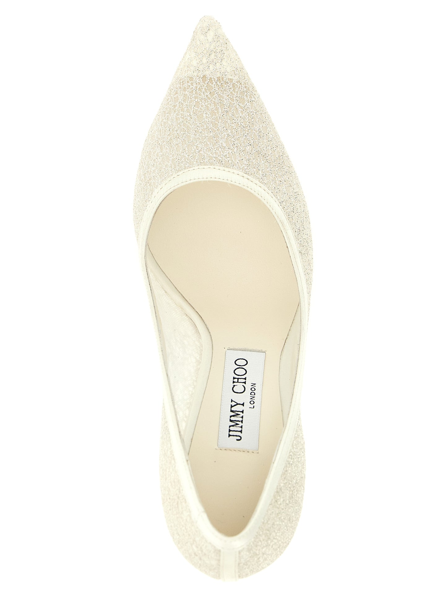 White Tencel High Heel Pumps
