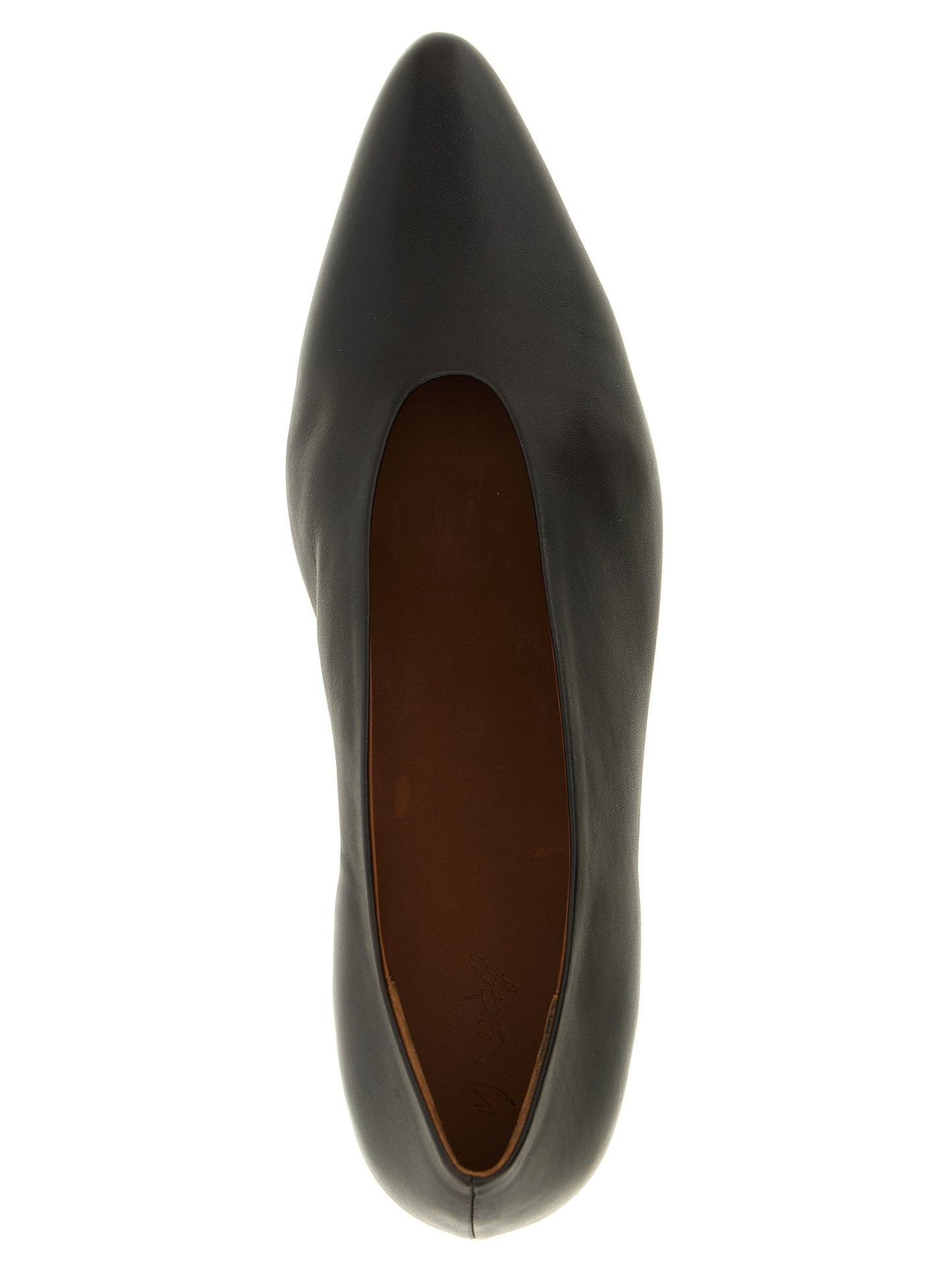 Brown Calfskin Mid Heel Pumps