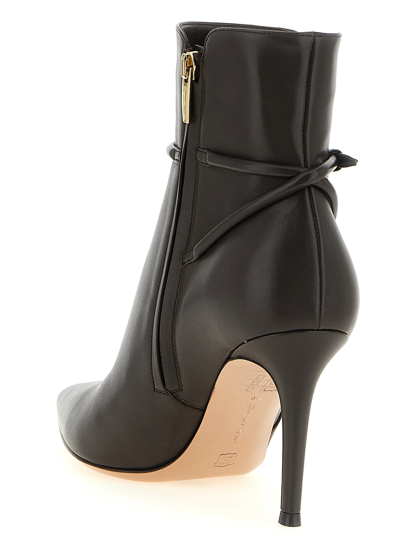 Brown Lamb Leather Ankle Boots