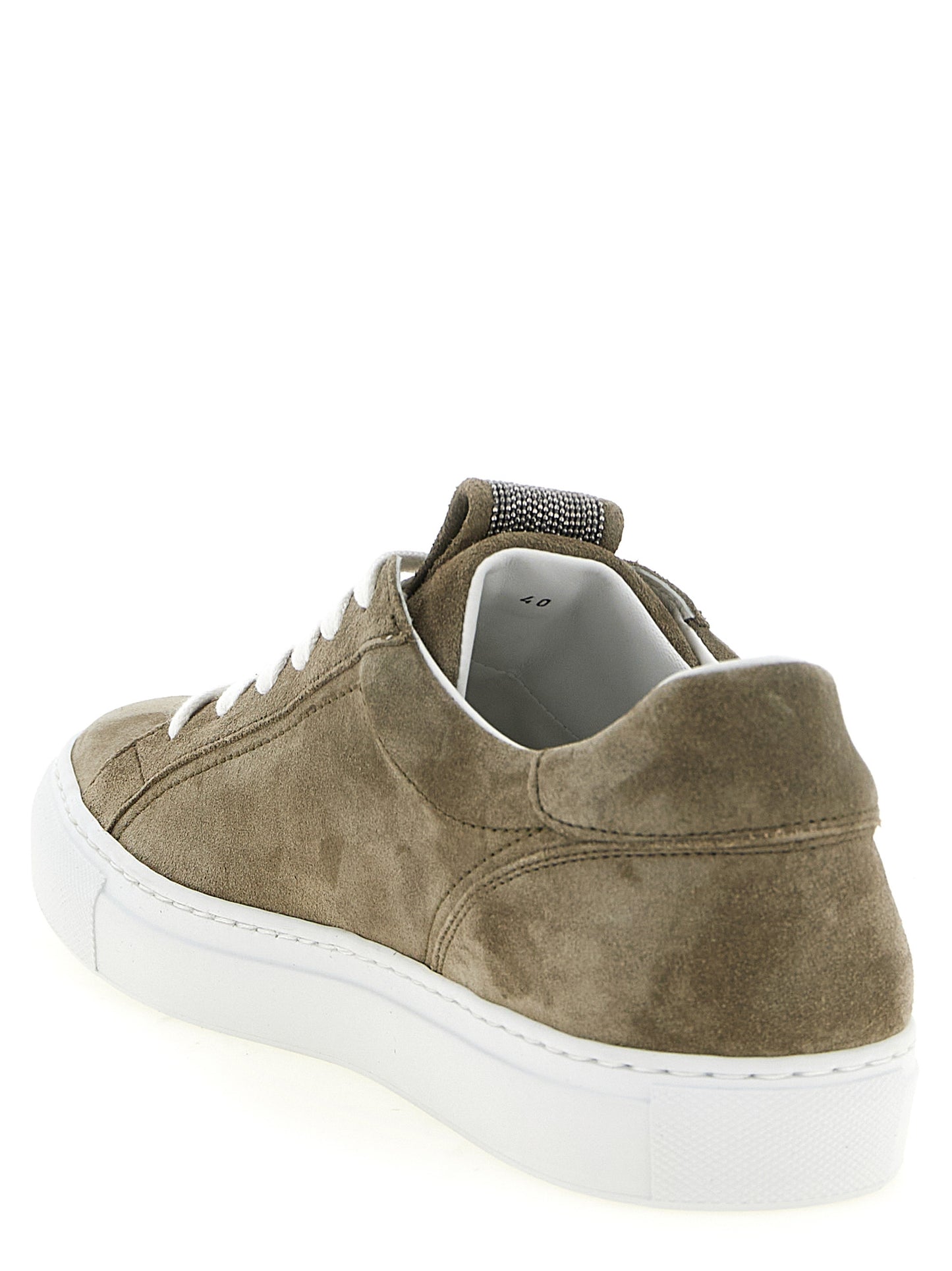 Gray Calfskin Low Top Sneakers