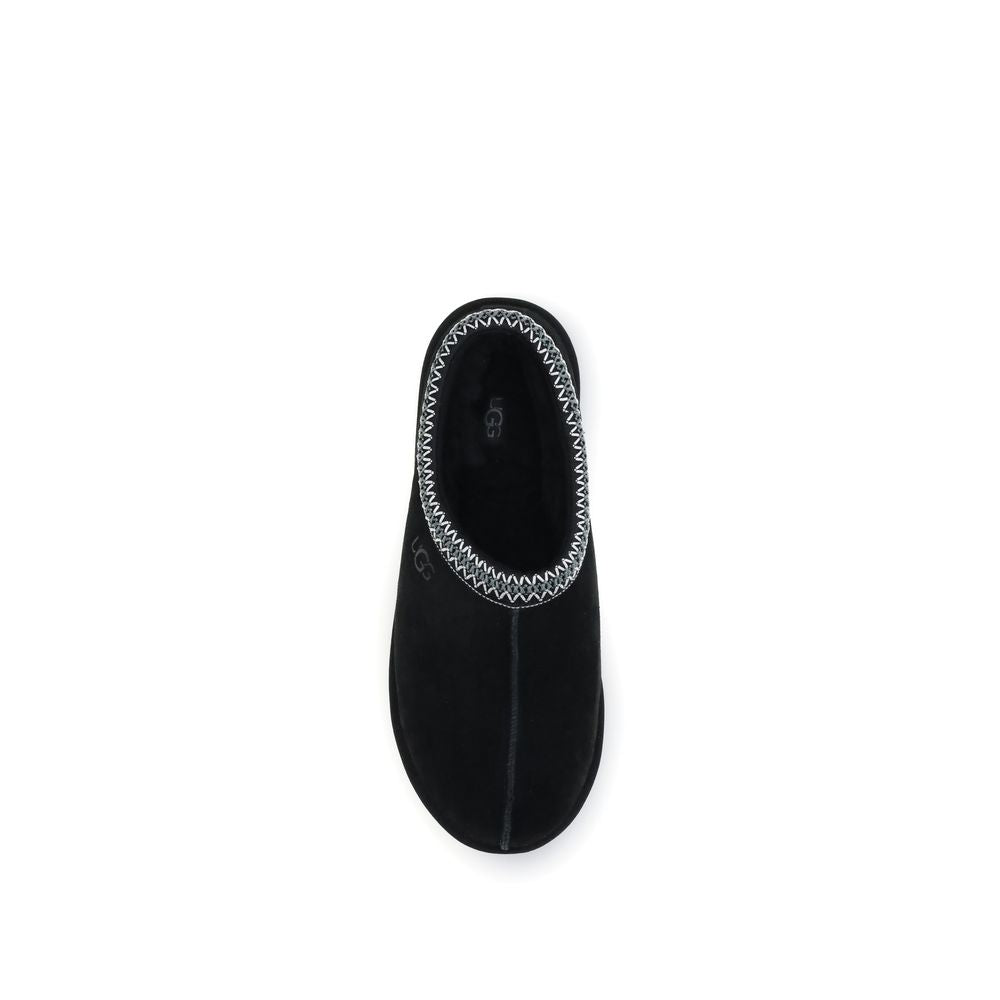 Black Leather Mules