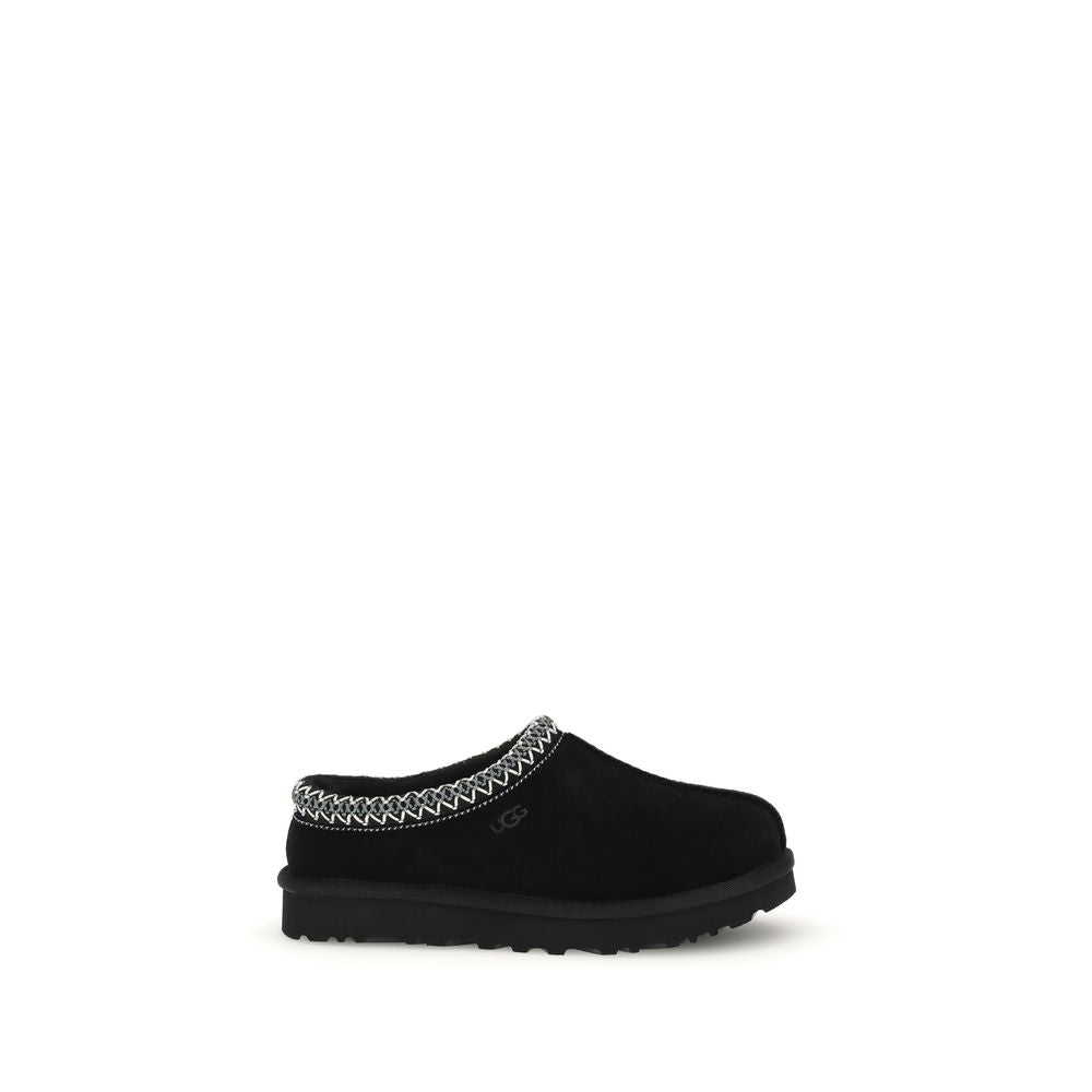 Black Leather Mules