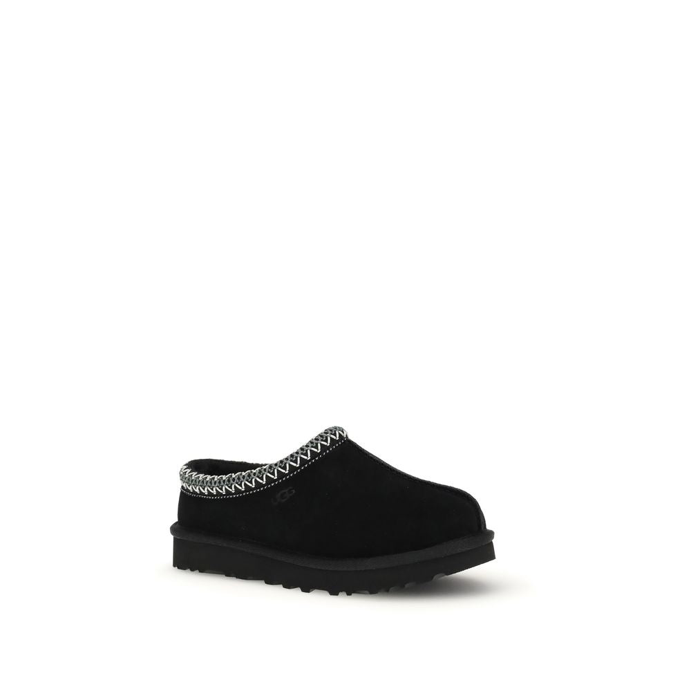 Black Leather Mules