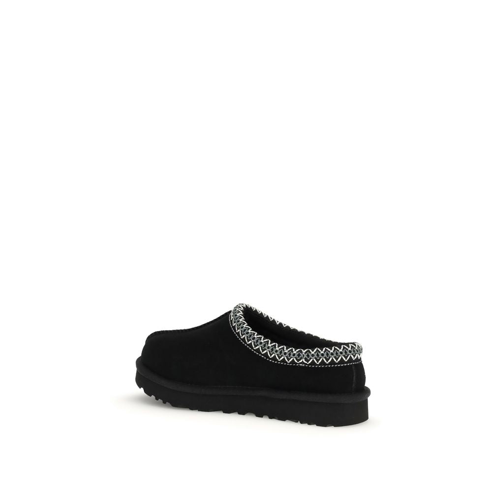 Black Leather Mules