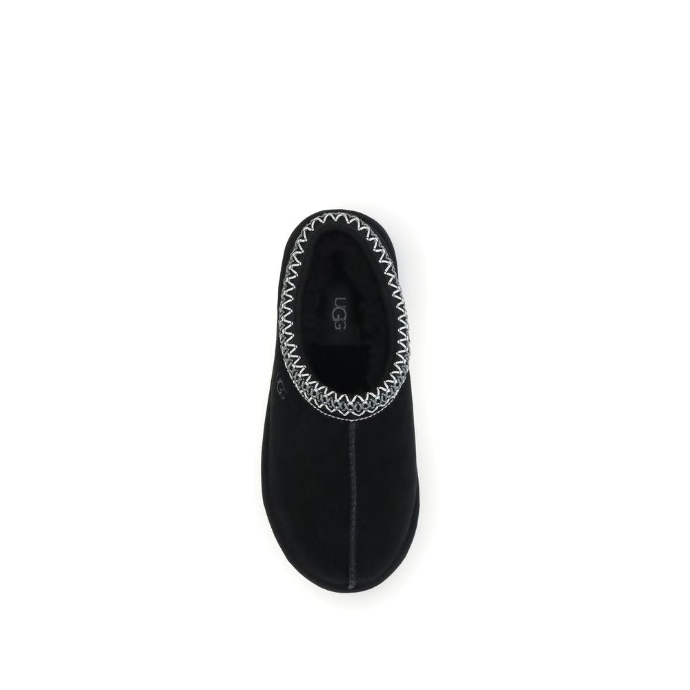 Black Leather Mules