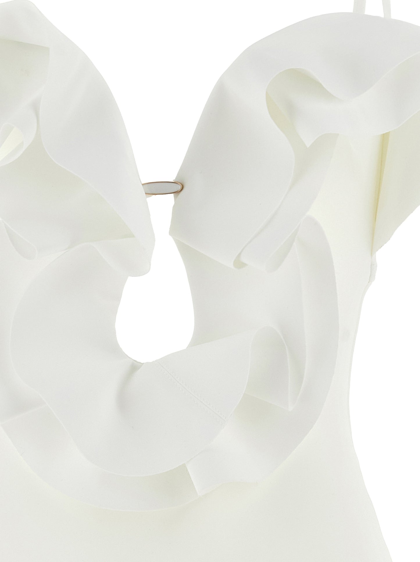 White Polyamide One-Piece Swimsuit