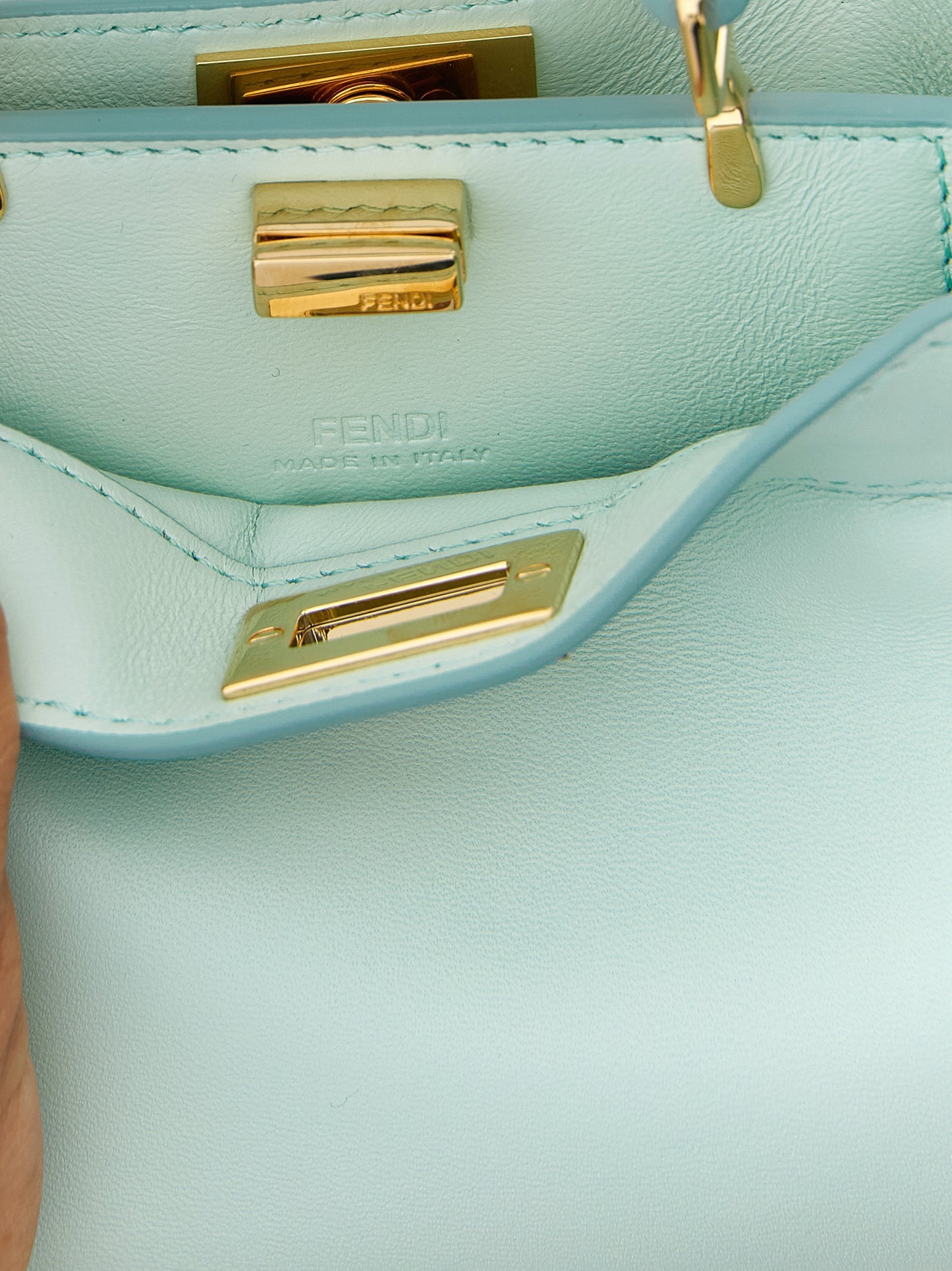 Bicolor Lamb Leather Handbag
