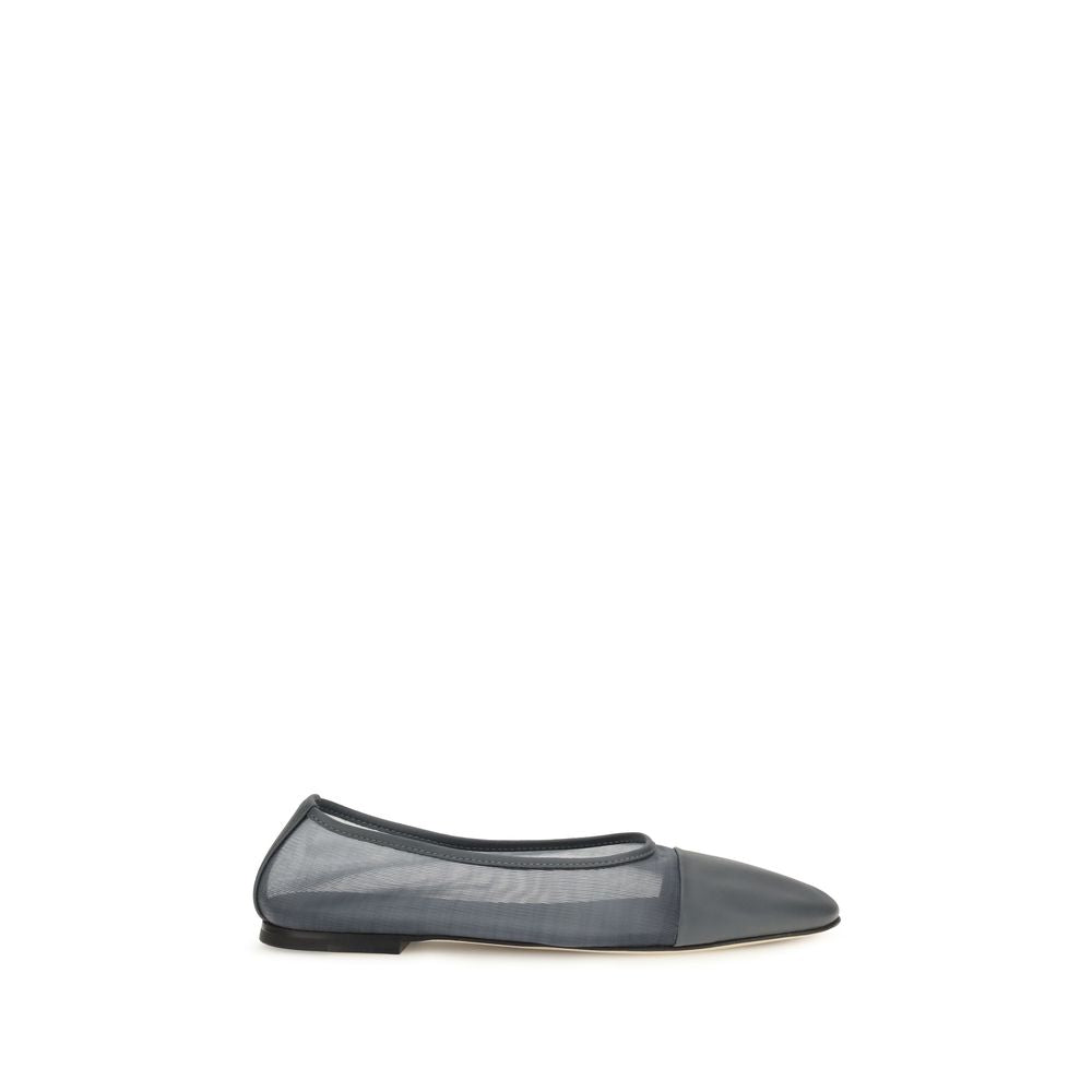 Gray Calf Leather Bos Taurus Ballet Flats