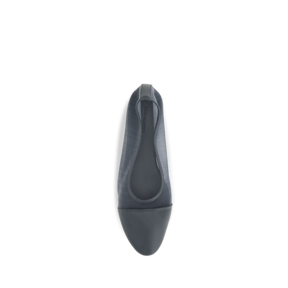 Gray Calf Leather Bos Taurus Ballet Flats