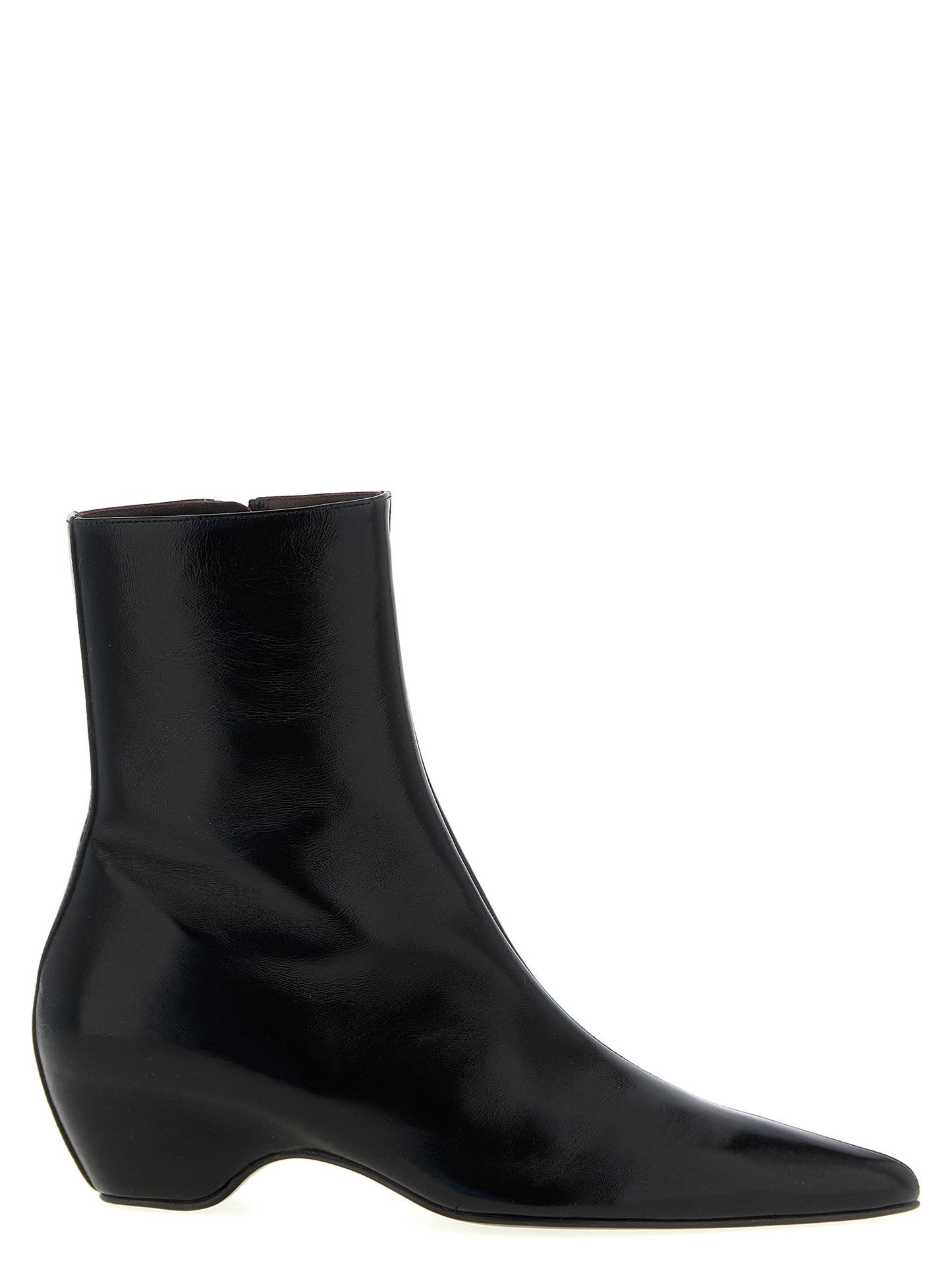 Black Calfskin Ankle Boots